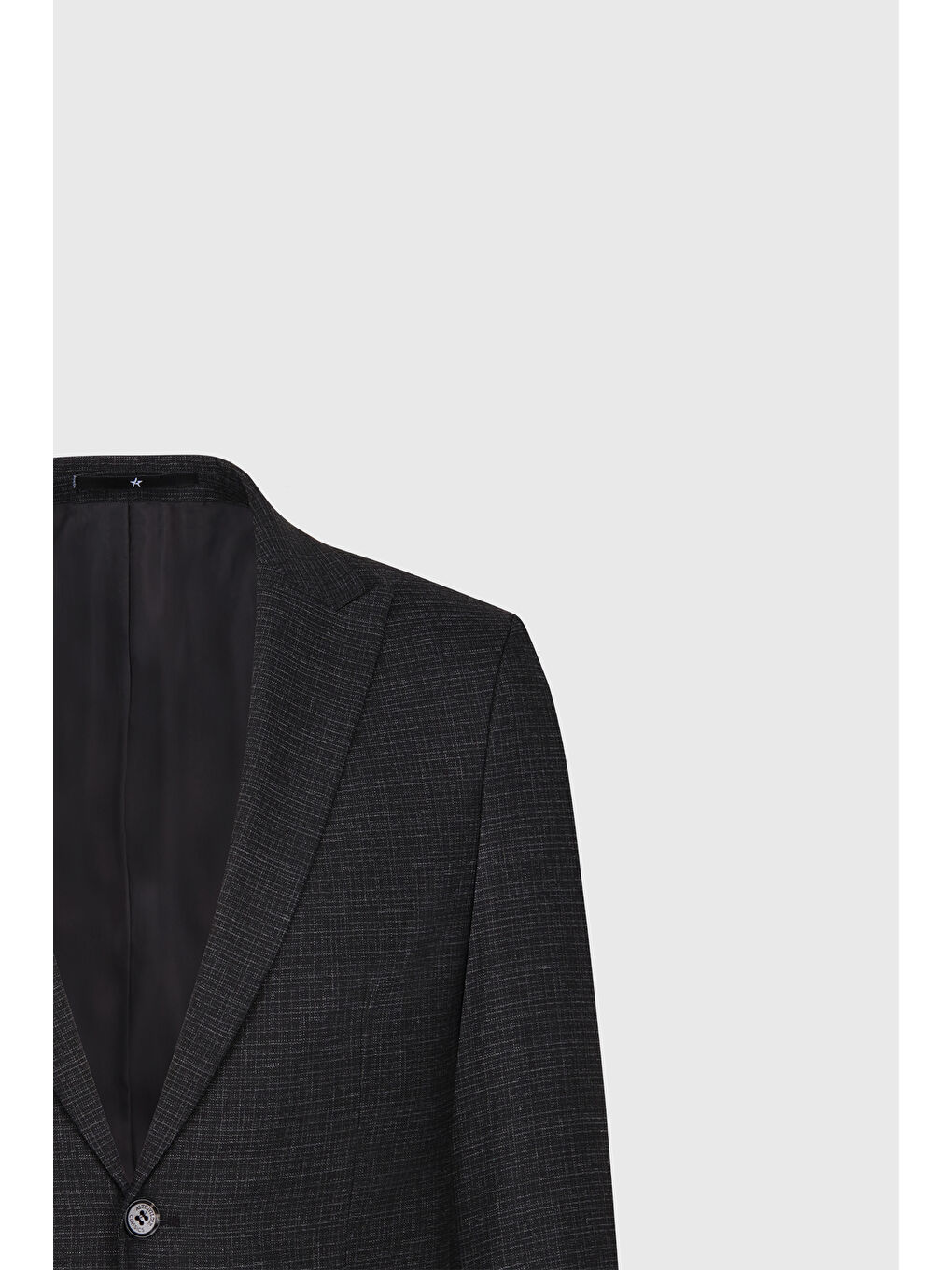 Erkek Siyah-Gri Slim Fit Dar Kesim Kırlangıç Yaka Desenli Çift Pantolonlu Ceket-2