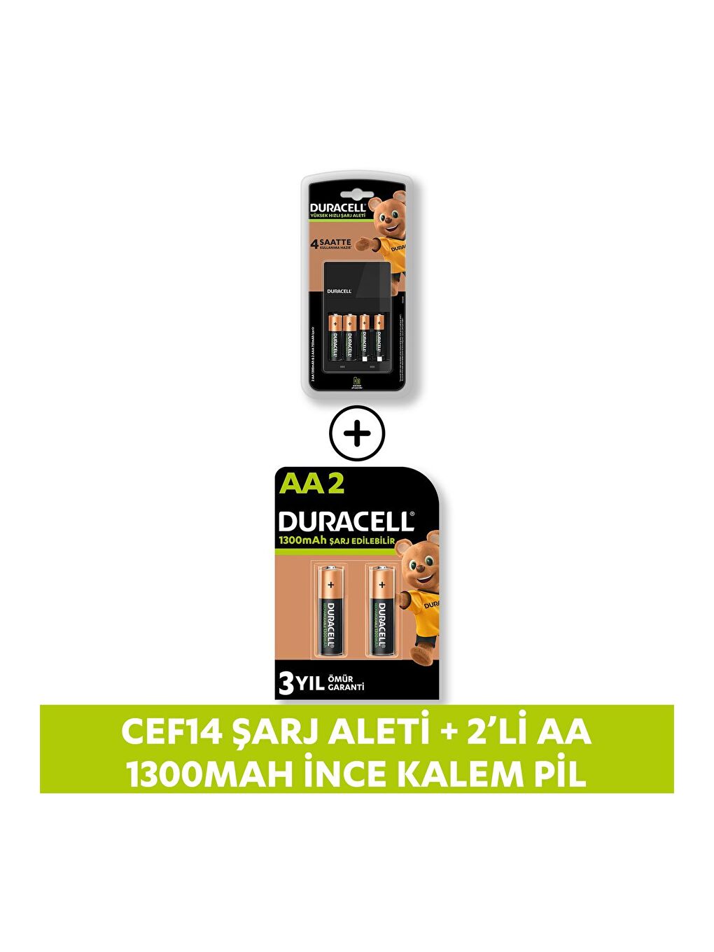Cef 14 Şarj Aleti   2 şer Adet Aa Ve Aaa Pil   4 Saat Şarj Cihazı  1 Adet