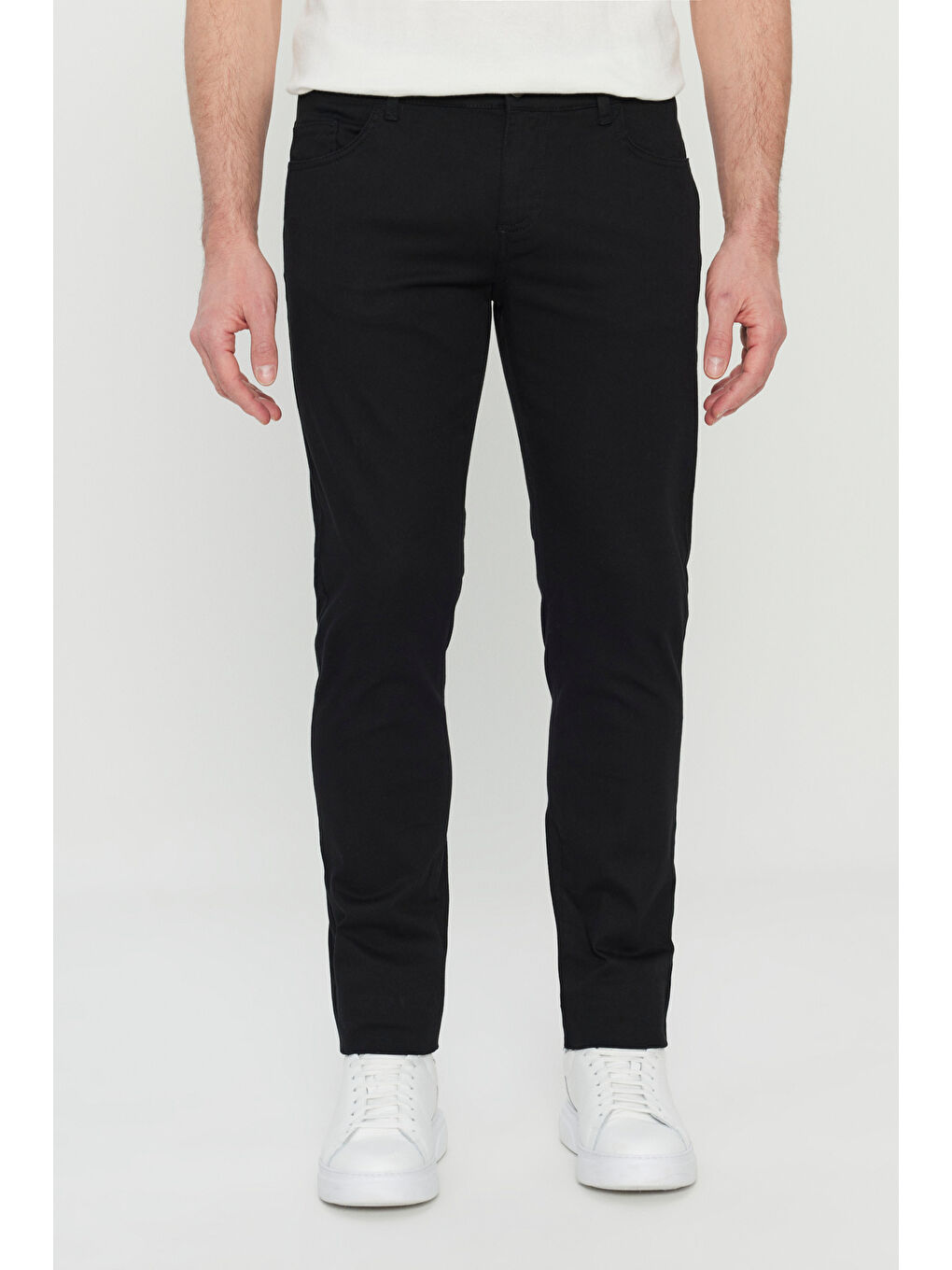Erkek Siyah Pamuklu Slim Fit Dar Kesim 5 Cep Esnek Casual Pantolon