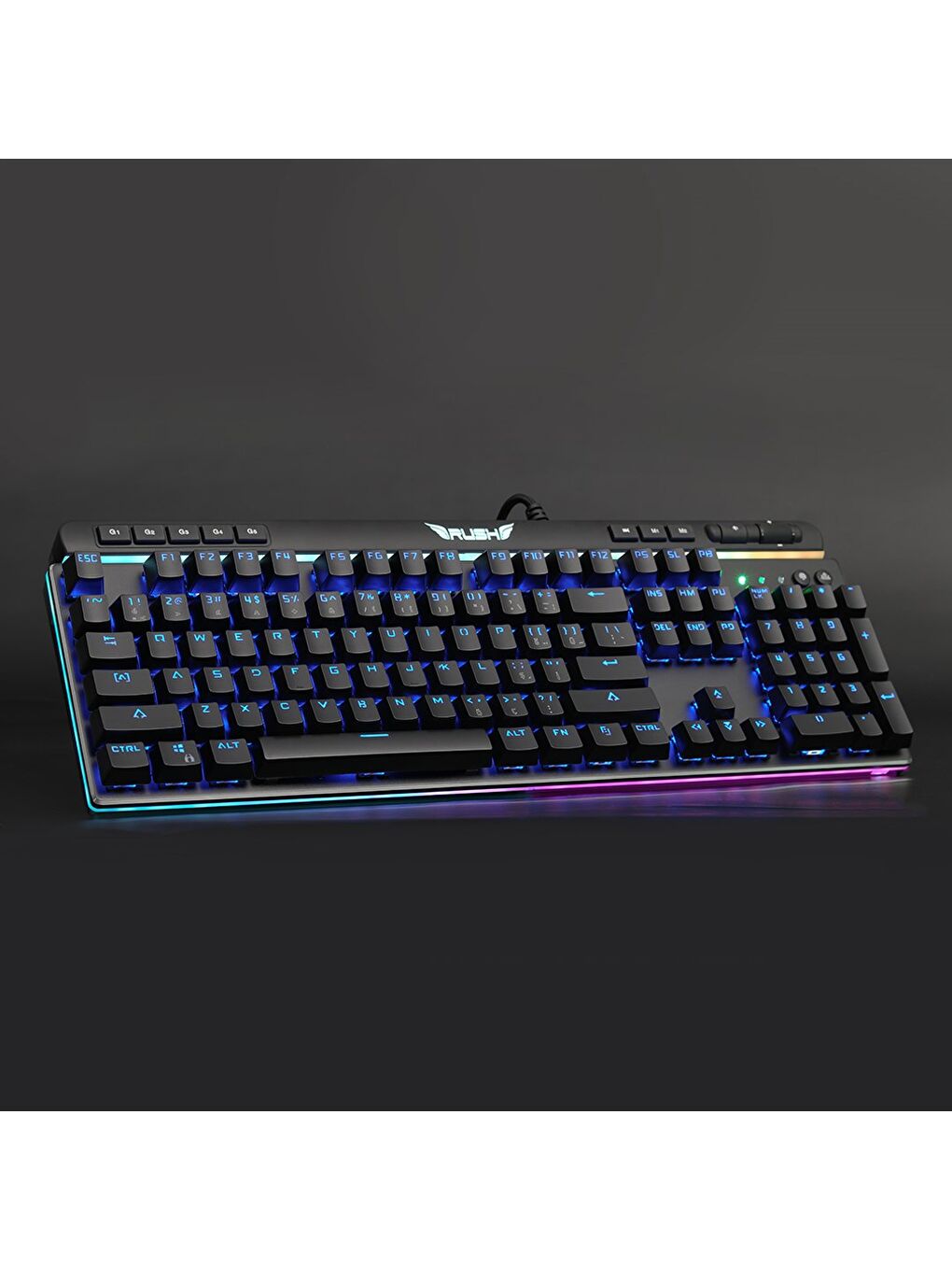 Rush Cobalt RK991 Mavi Switch Rgb Manyetik Bileklikli Rgb Makrolu Mekanik Oyuncu Klavyesi-5