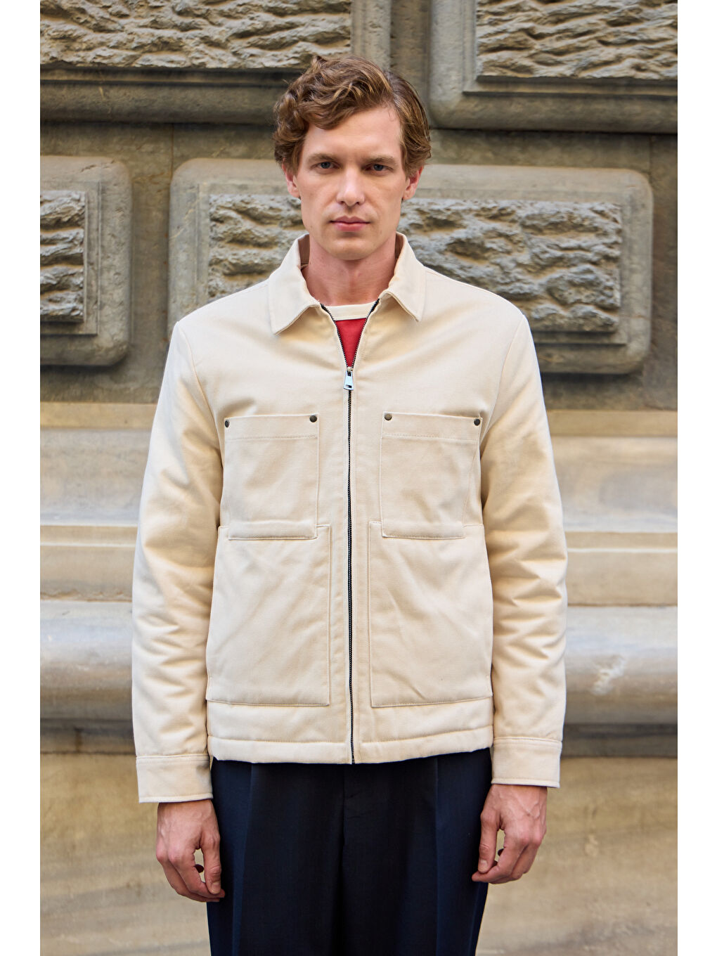 Bej ERKEK PAMUKLU CEKET MONT BEJ-3