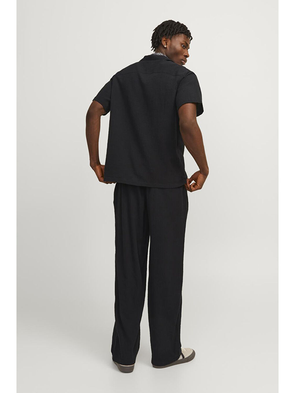 Siyah Originals Jorluke Pamuklu Relaxed Fit Kısa Kollu Poplin %100 Pamuk Gömlek 12255781-3