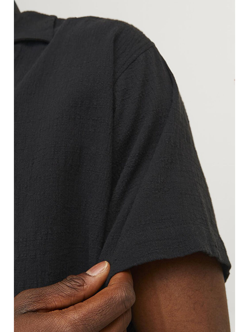 Siyah Originals Jorluke Pamuklu Relaxed Fit Kısa Kollu Poplin %100 Pamuk Gömlek 12255781-5