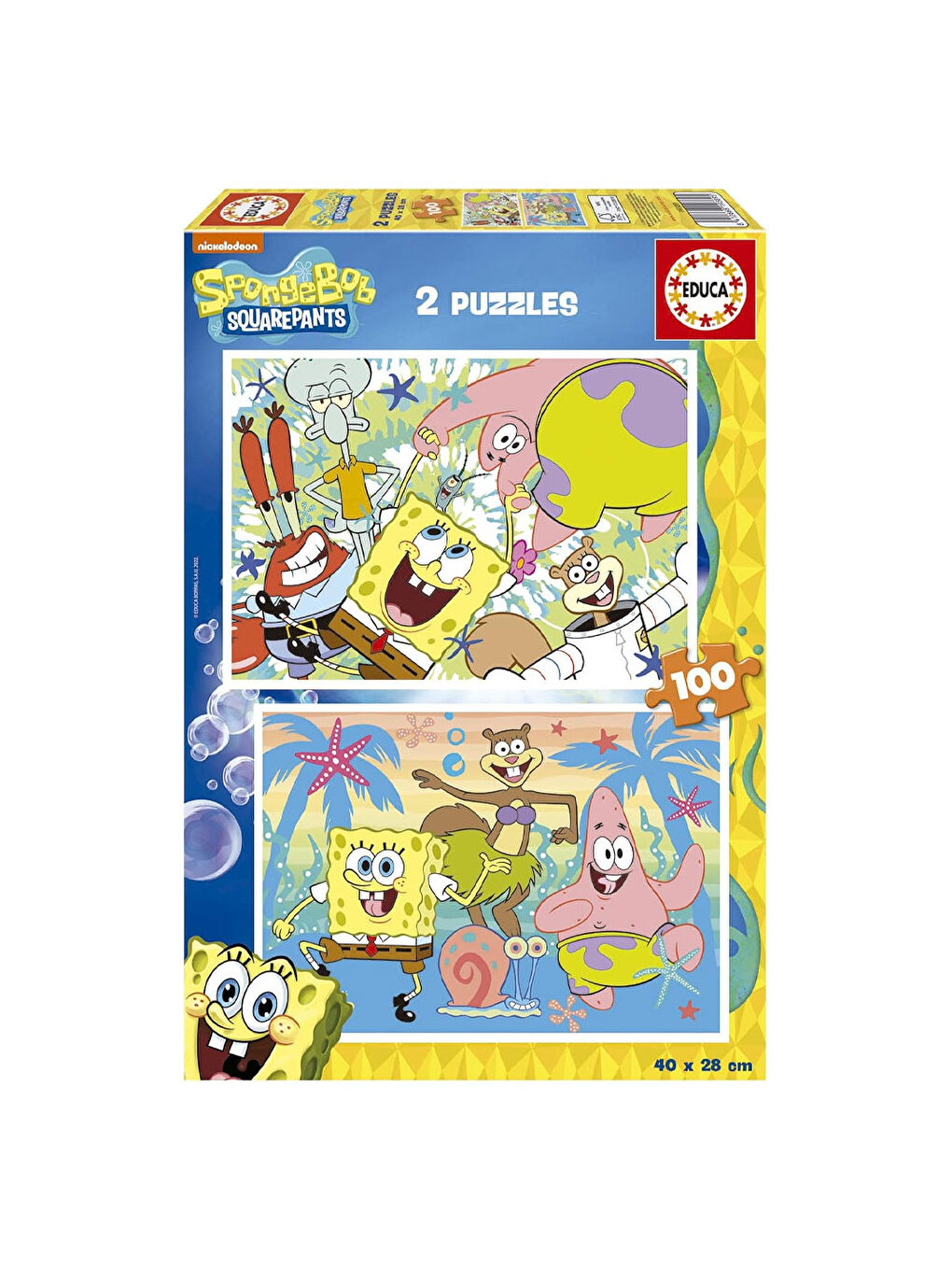 Çocuk Puzzle 2x100 Parça Sünger Bob 19389