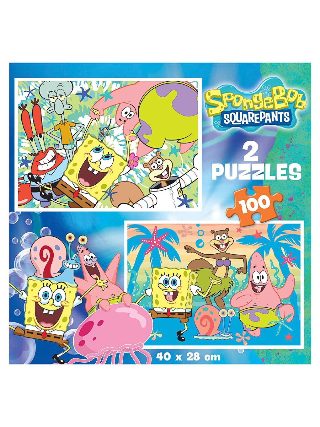 Çocuk Puzzle 2x100 Parça Sünger Bob 19389-1