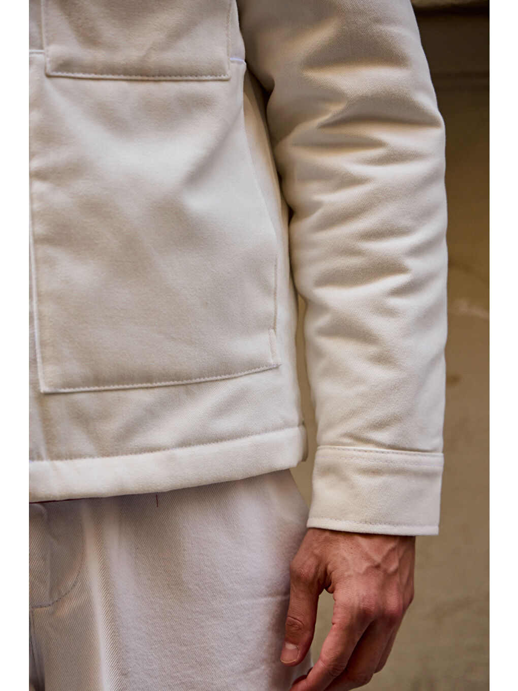 Erkek Pamuklu %100 Pamuk Ceket Mont Ekru-6