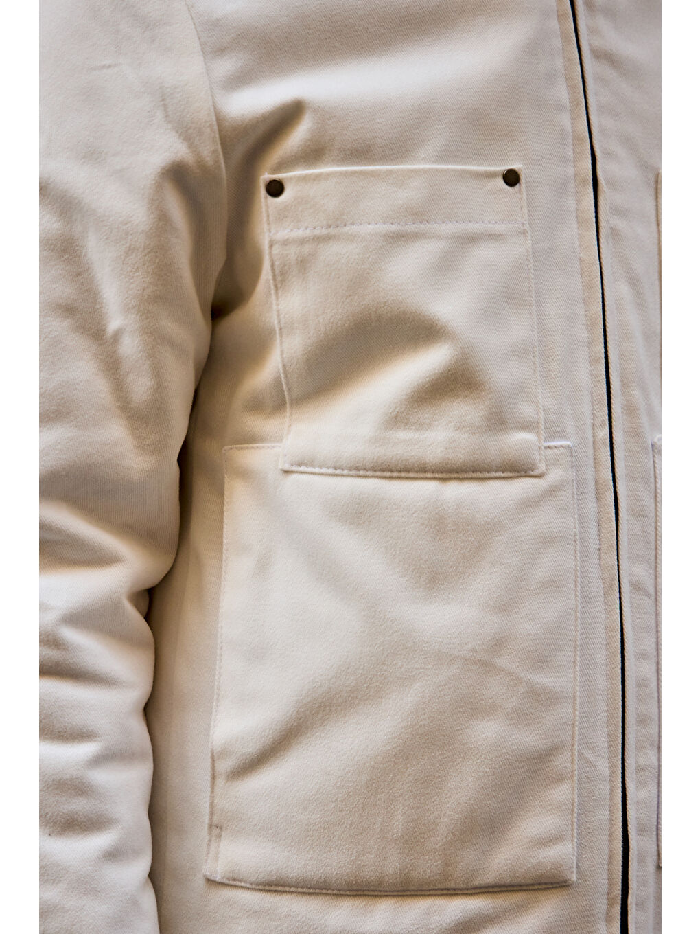 Erkek Pamuklu %100 Pamuk Ceket Mont Ekru-7