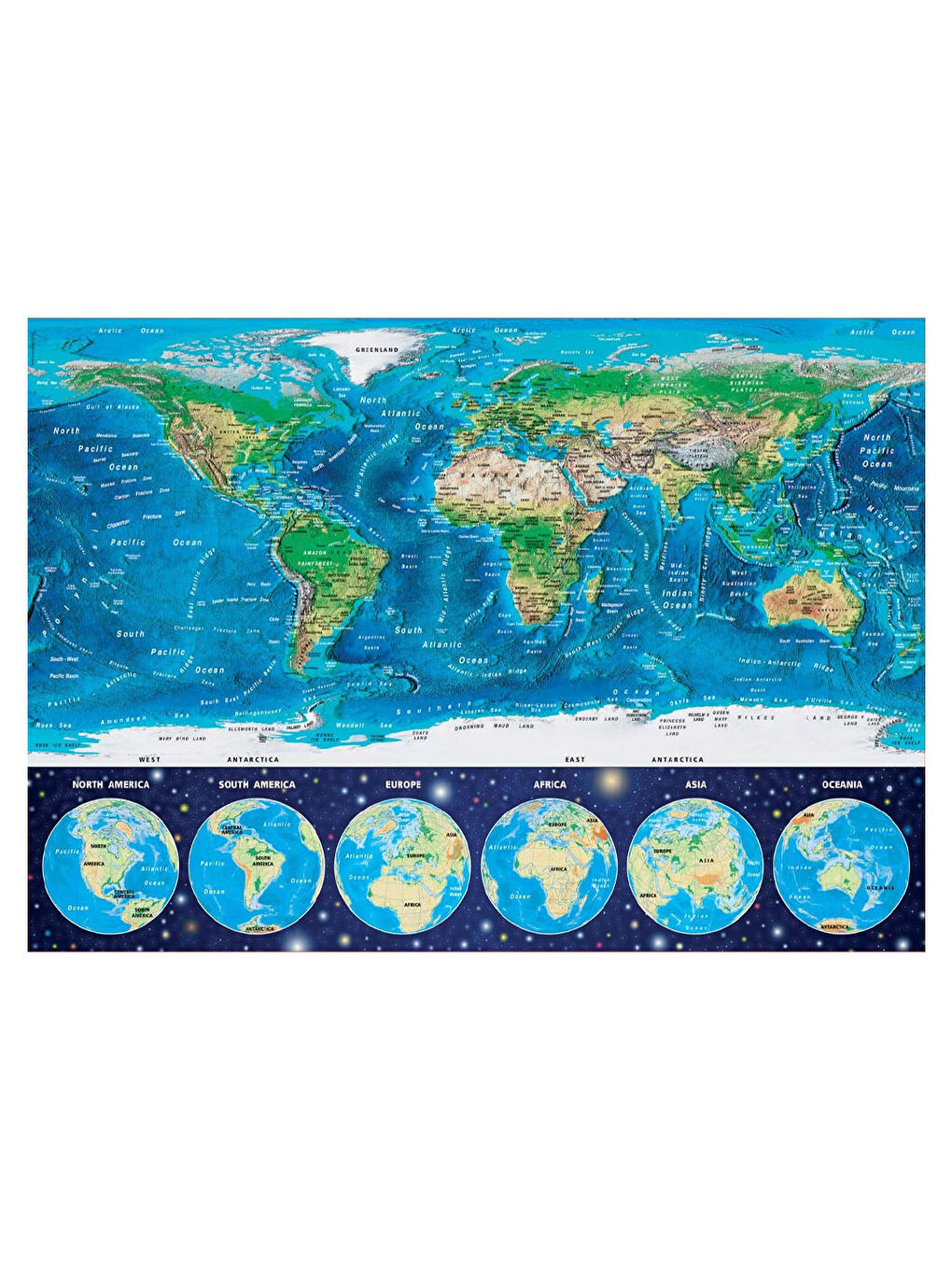 1000 Parça Neon Puzzle World Map 16760-1