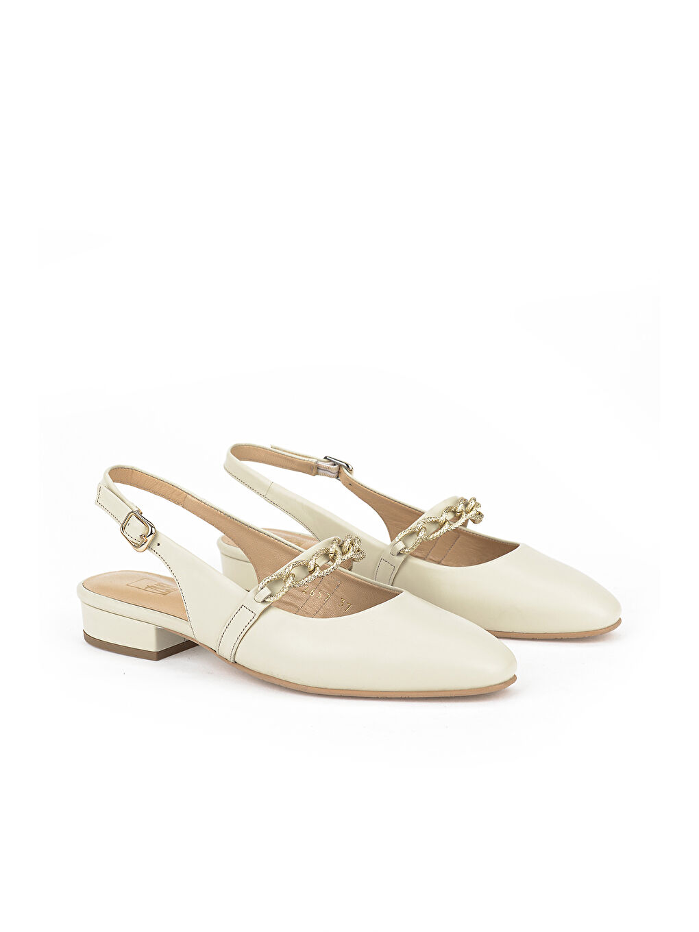 Kadın Hakiki Deri Topuklu Ayakkabı 1611030Z2657 Bej-1