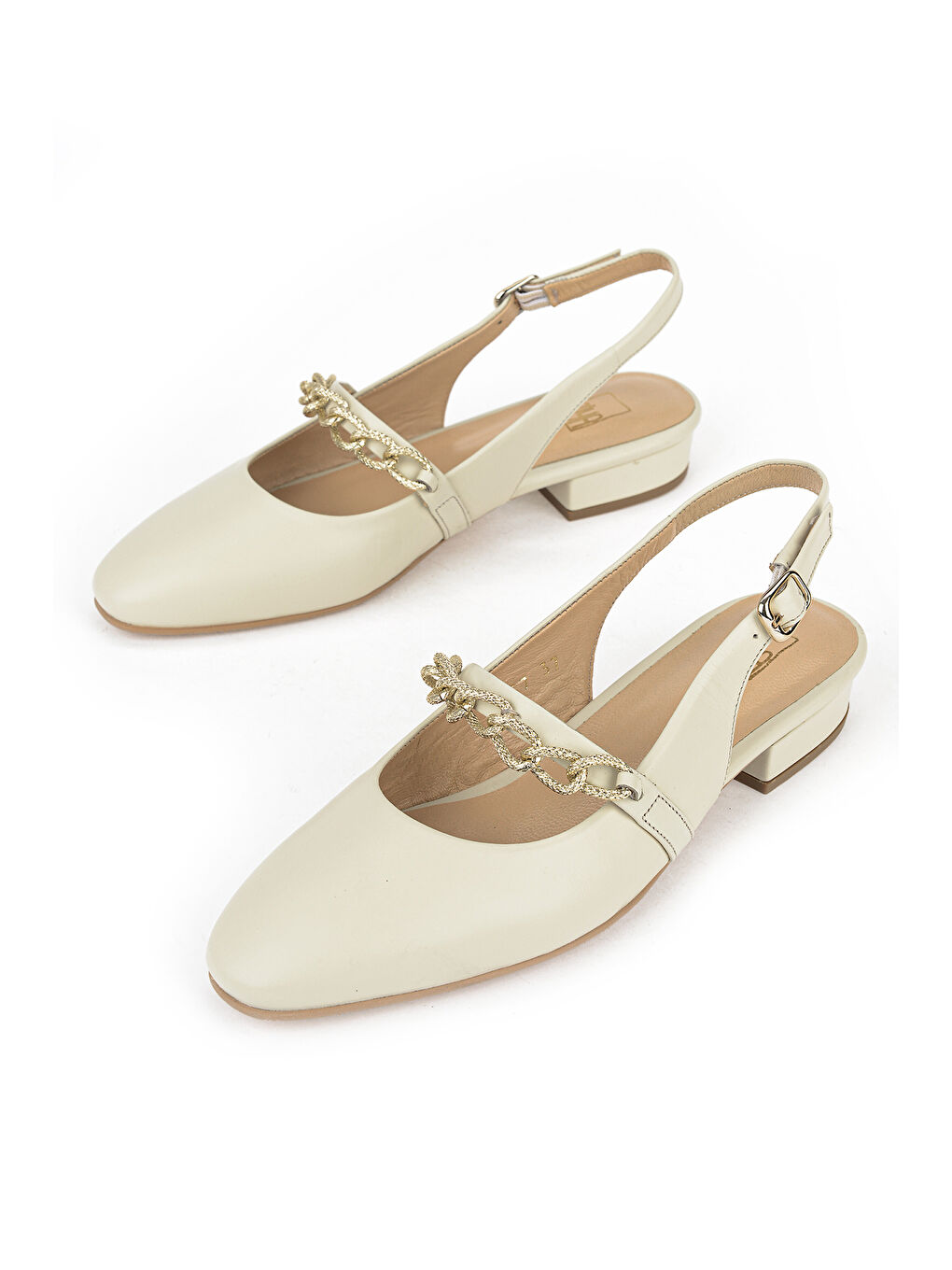 Kadın Hakiki Deri Topuklu Ayakkabı 1611030Z2657 Bej-3