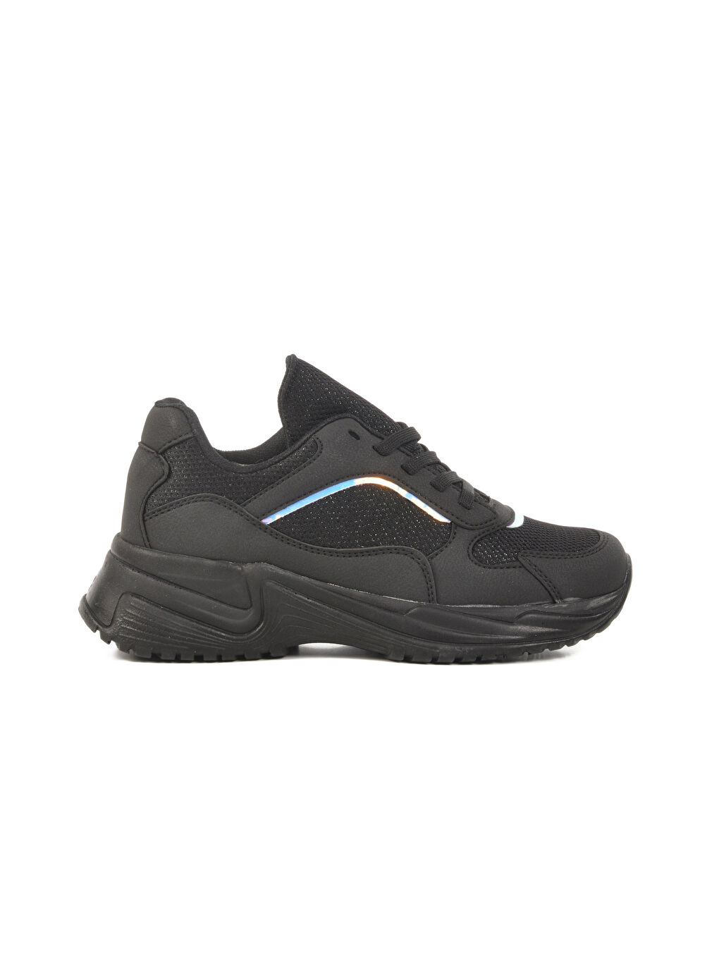 Siyah Simli Fileli Hafif Kadın Spor Ayakkabı 2410 G