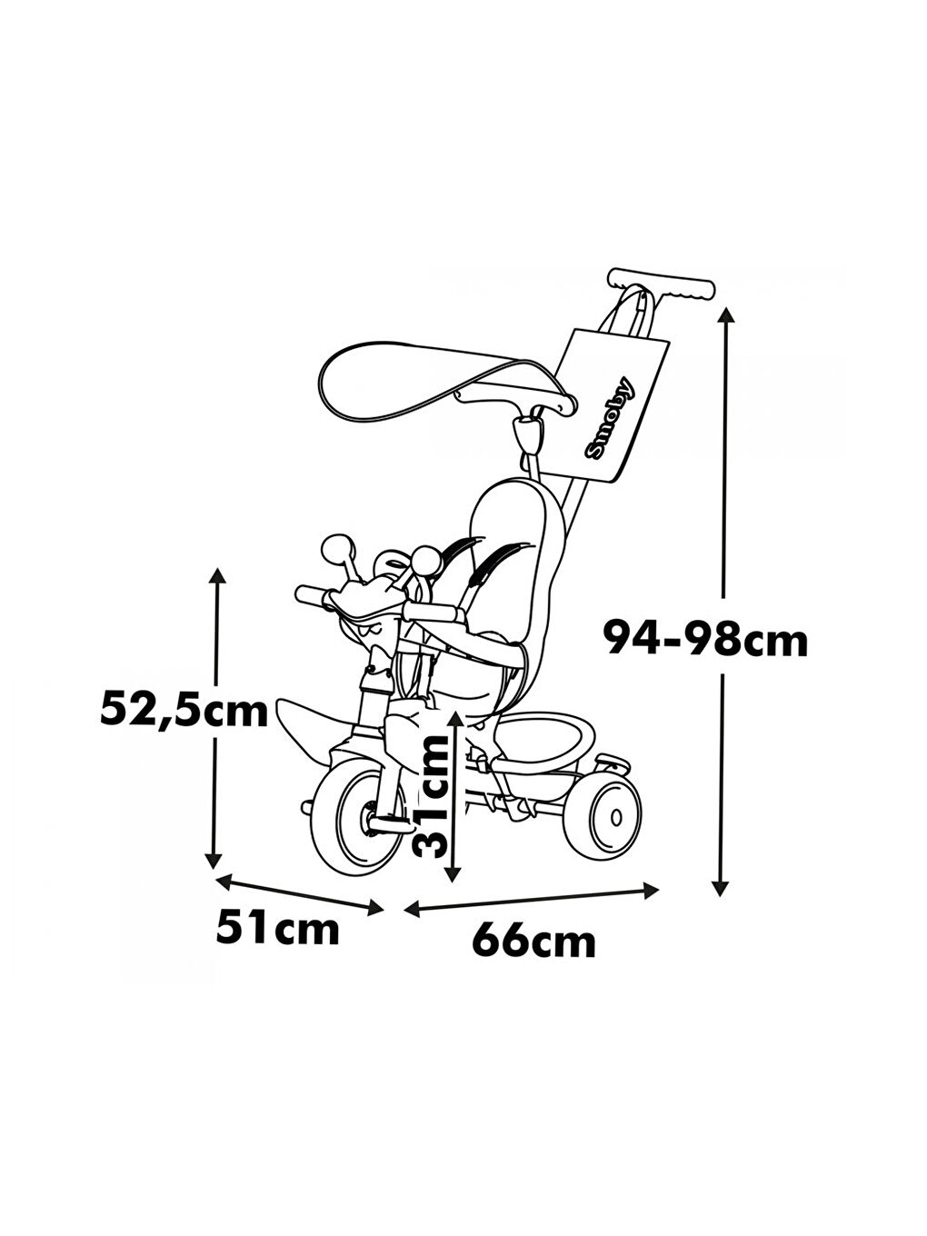 Baby Driver 3'ü 1 Arada Üç Tekerlekli Bisiklet 7600741504-2