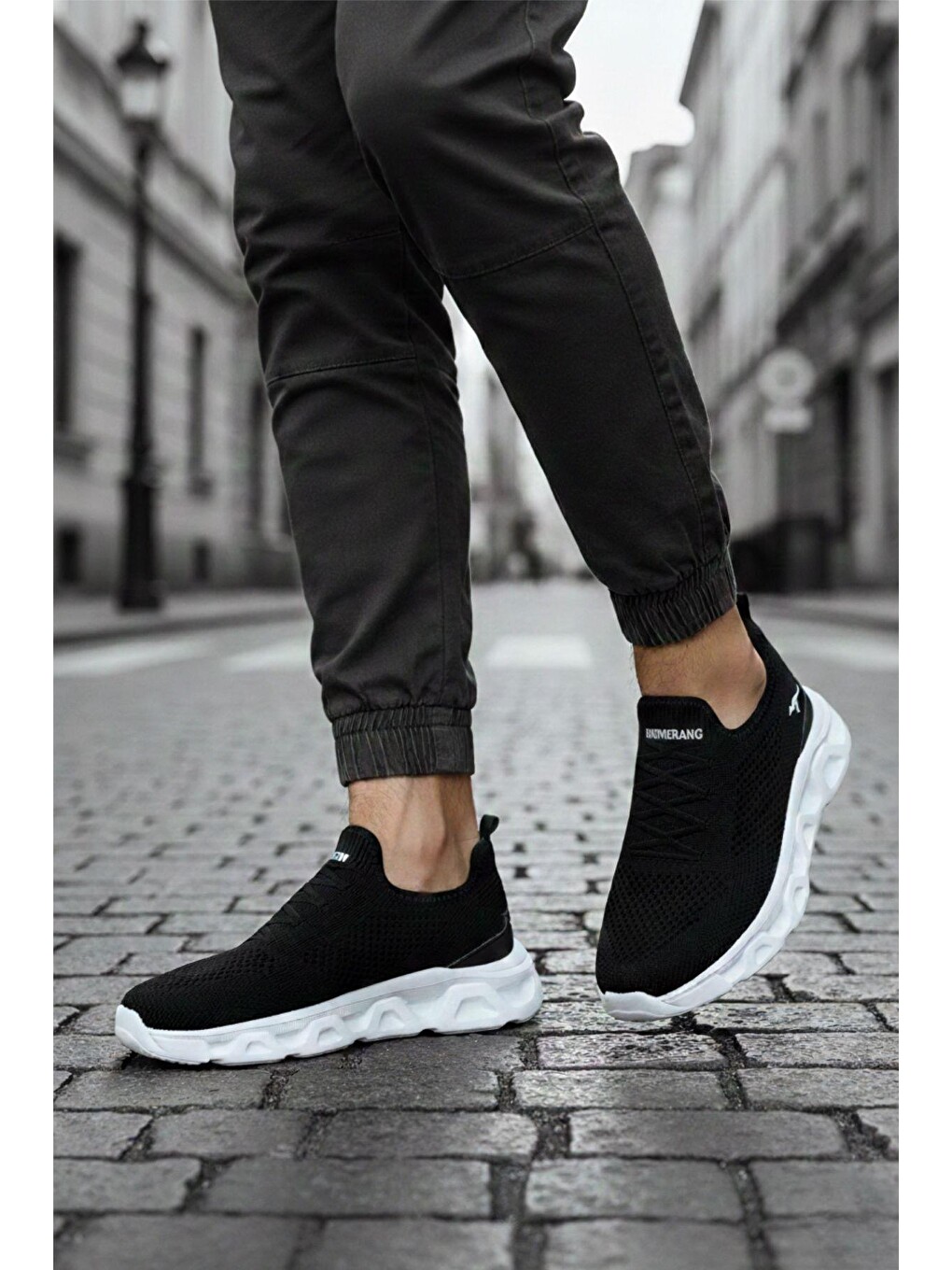 Siyah Wnd 4106 Slip On Nefes Alan Kalın Taban Erkek Sneaker