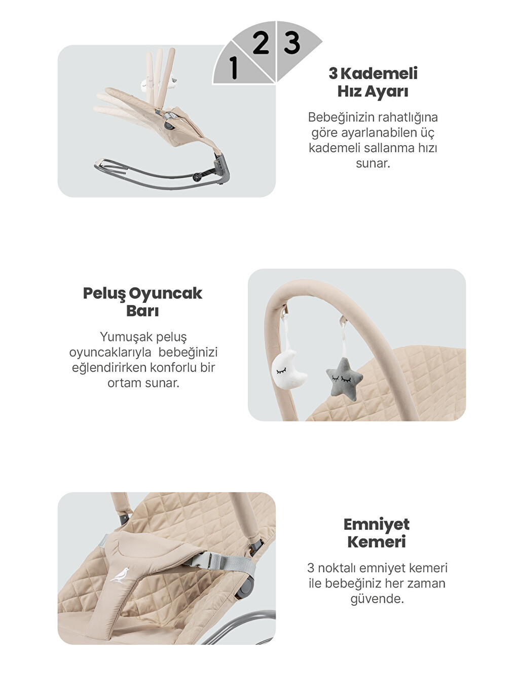 Robin Elektrikli Pilli Ana Kucağı Khaki-3