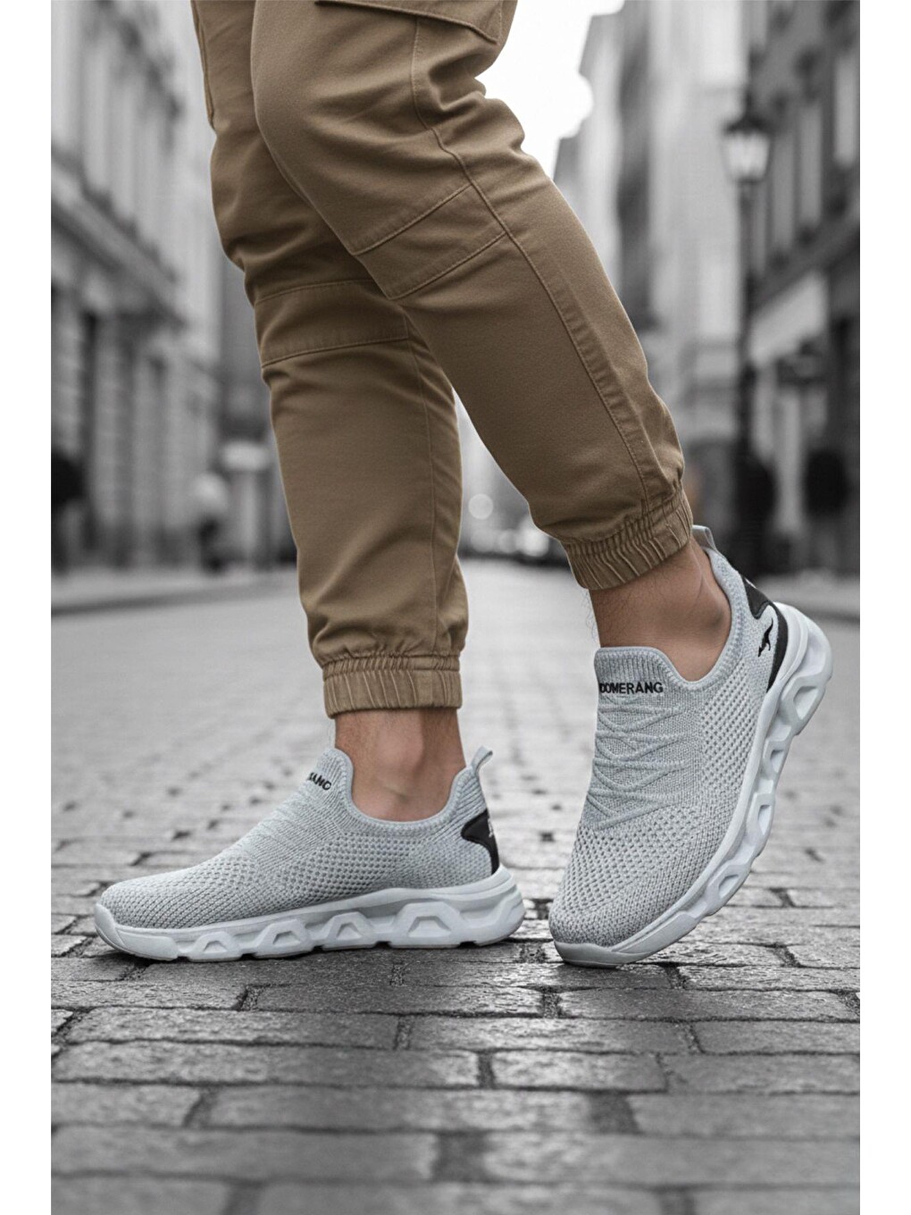 Gri Wnd 4106 Slip On Nefes Alan Kalın Taban Erkek Sneaker