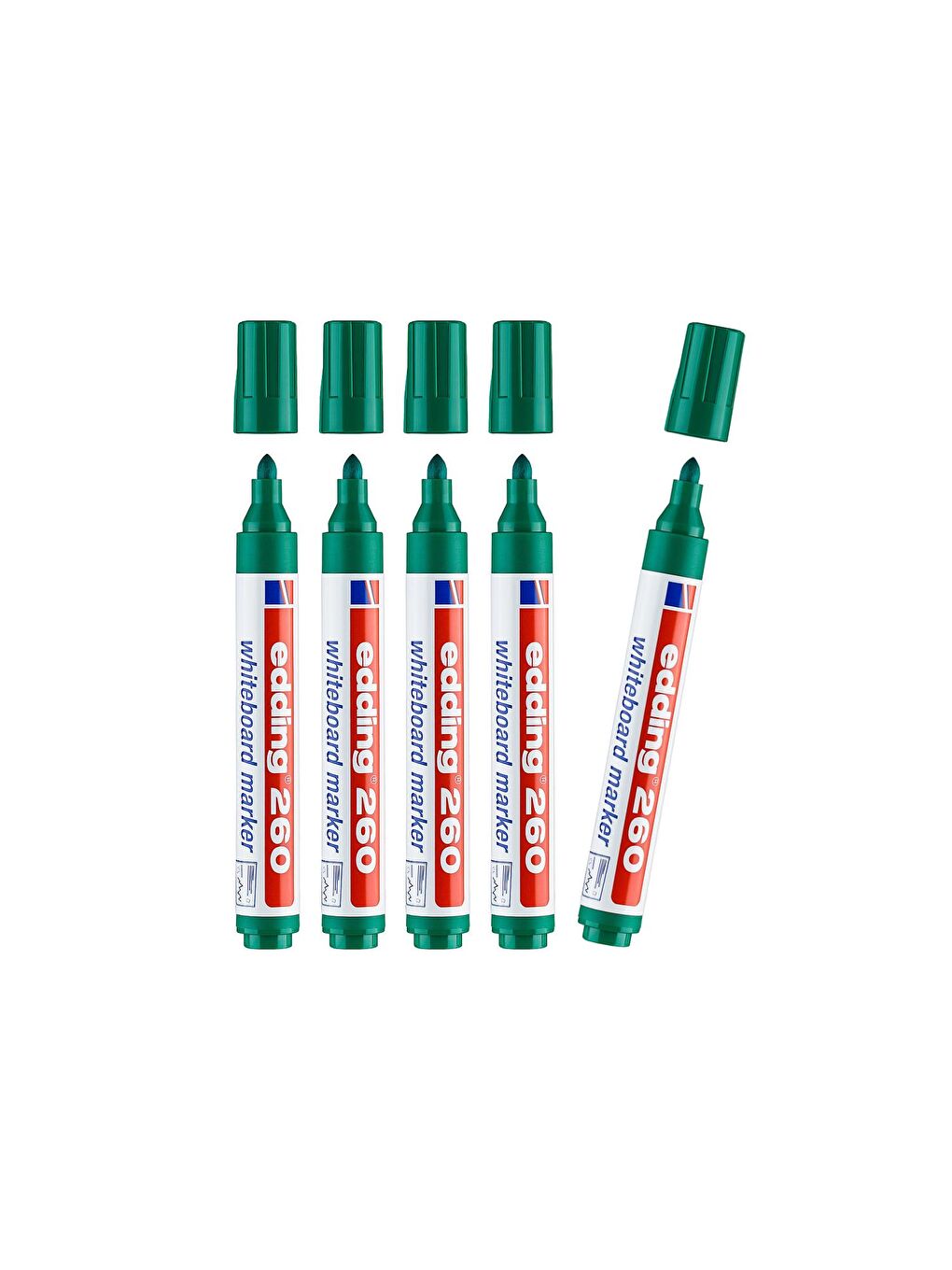 260 Beyaz Yazı Tahtası Kalemi Yeşil 5 Li Set