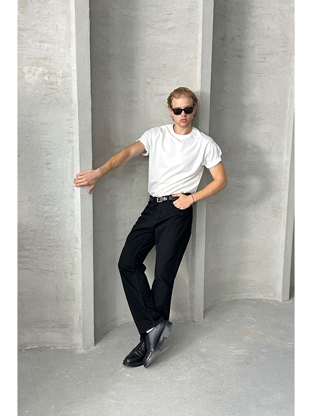 Siyah Erkek Baggy Jean Pantolon-3