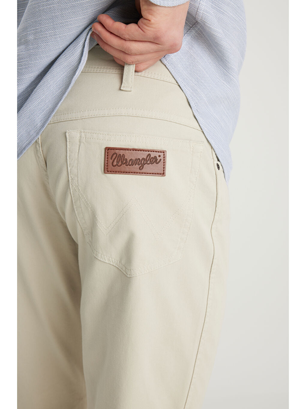 Bej Texas Straight Fit Düz Kesim Normal Bel Ekru Pamuklu Esnek Pantolon-2