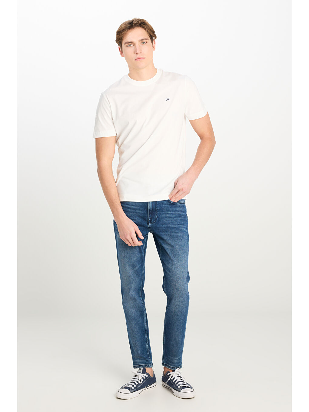 Regular Fit Normal Kesim Bisiklet Yaka Pamuklu Beyaz Tişört-2