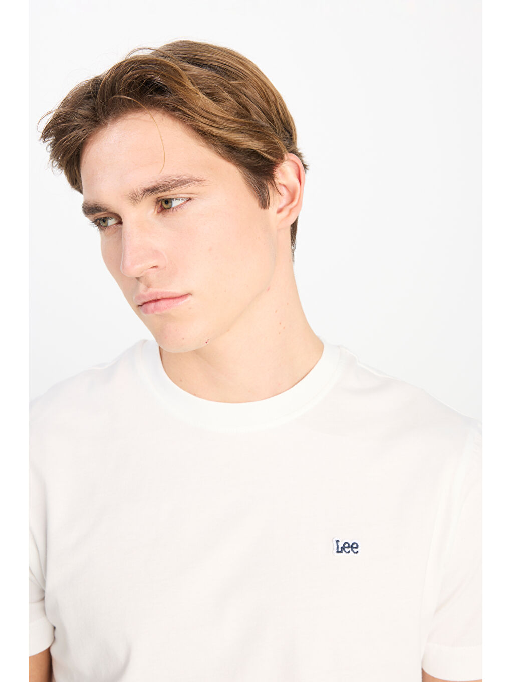 Regular Fit Normal Kesim Bisiklet Yaka Pamuklu Beyaz Tişört-3