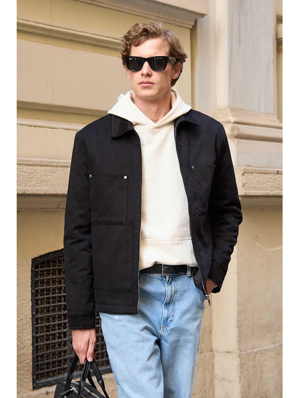 Erkek Pamuklu %100 Pamuk Ceket Mont Siyah