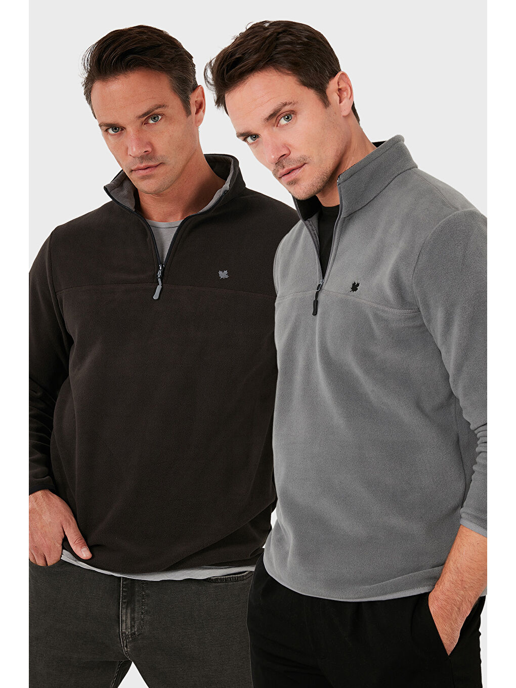 Antrasit Slim Fit Anti-Pilling Tüylenme Yapmayan Şardonlu Soğuk Geçirmez 2'li Paket Polar 5906001S2