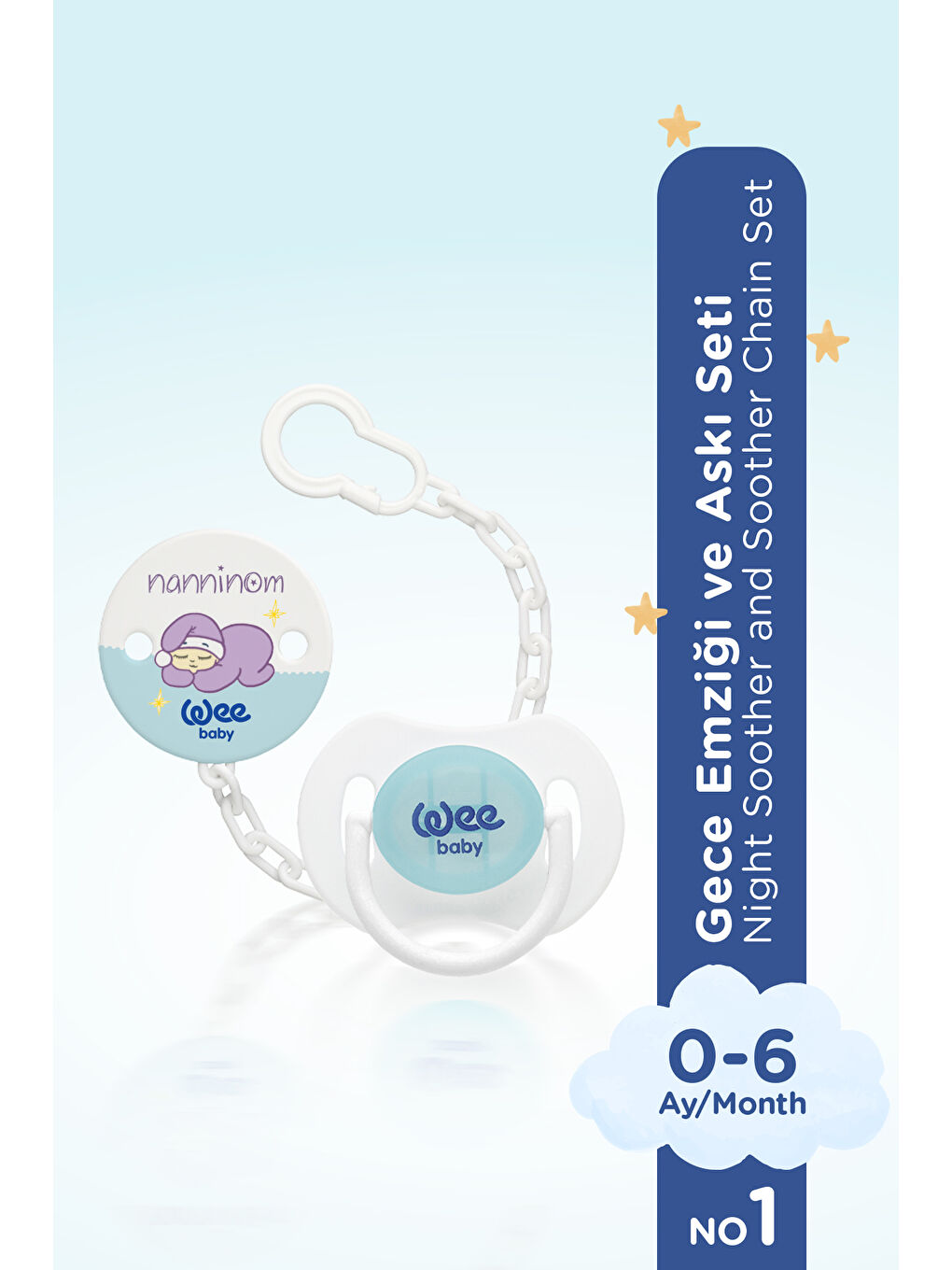 Nanninom Gece Emziği ve Emzik Askısı Seti-1