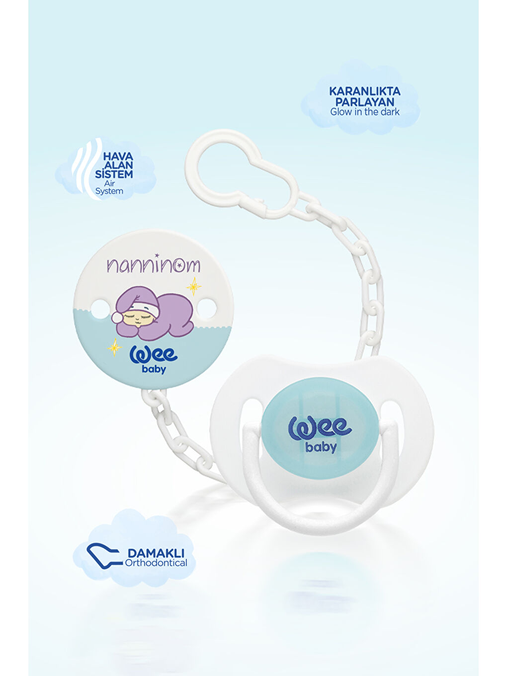 Nanninom Gece Emziği ve Emzik Askısı Seti-2