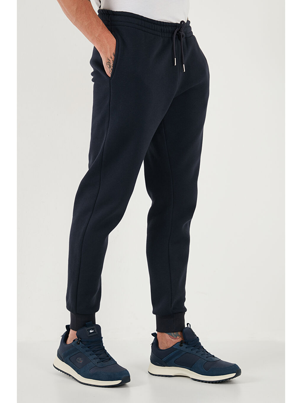 Gri Pamuklu Regular Fit Normal Bel Cepli Erkek Eşofman Altı 5908060-4