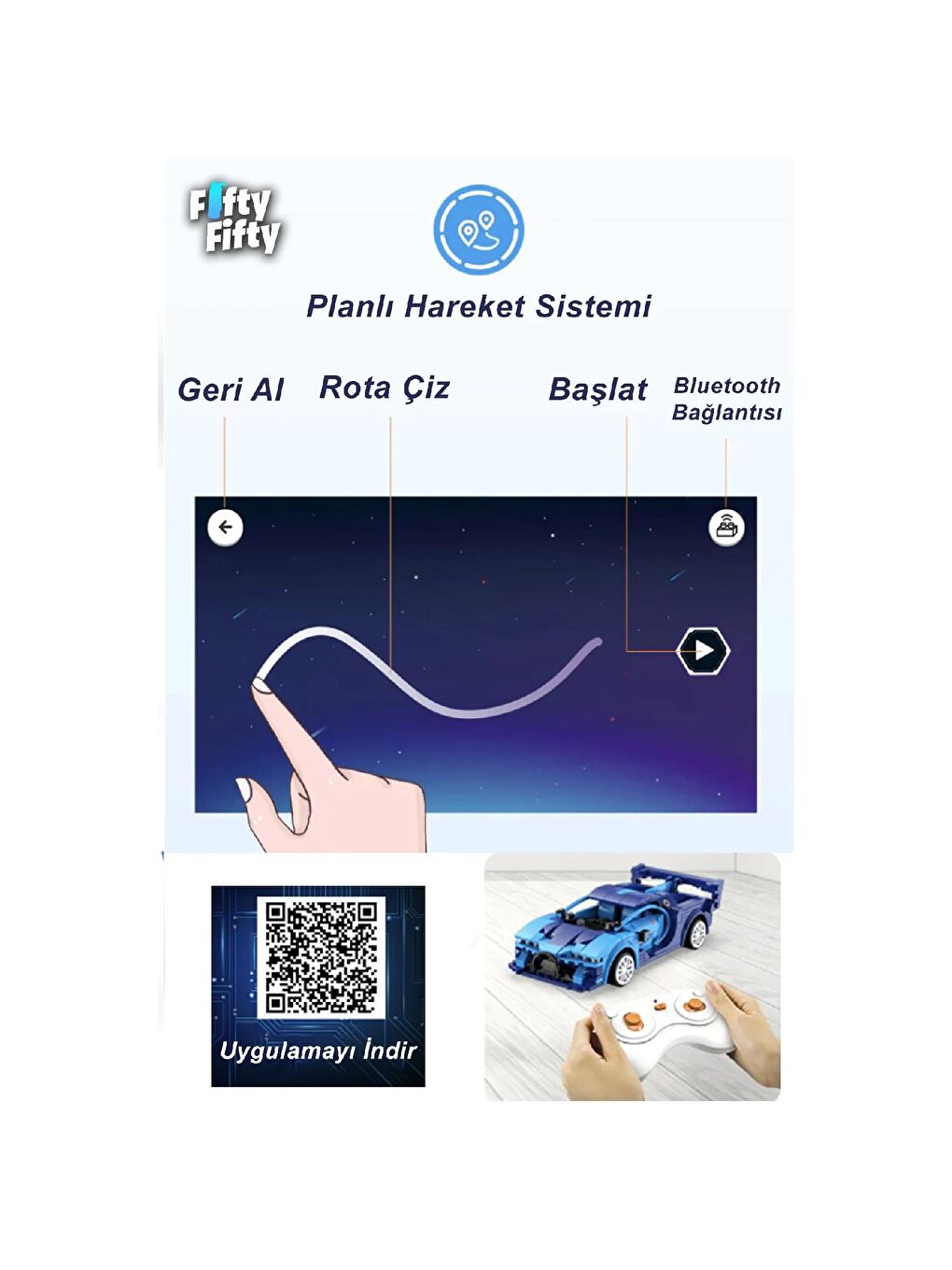 Cada Mavi Yarış Arabası Block Lego Yapı Oyuncağı 325 Parça (C51073W)-3