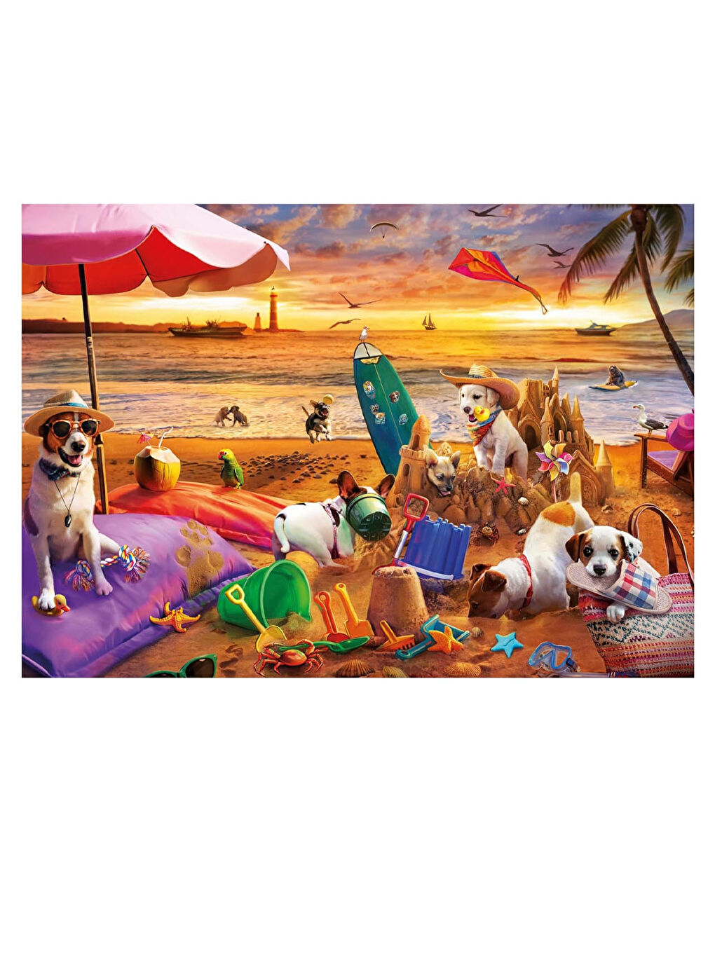 Puzzle 1000 Parça Sahilde Oynayan Köpekler 20312-1