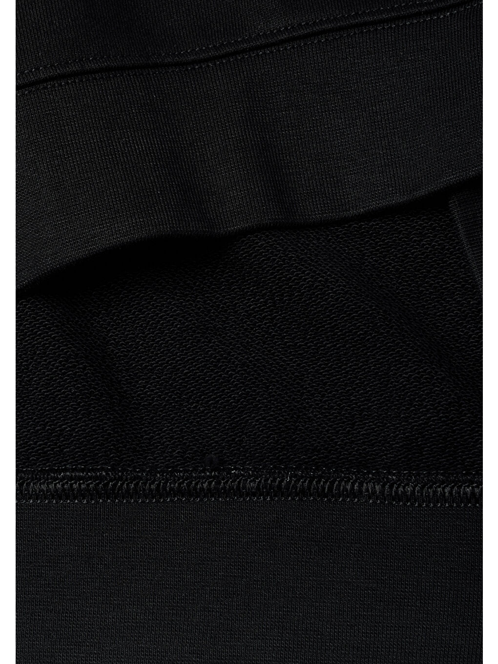 Erkek Siyah %100 Pamuk Önü Logo İşlemeli Bisiklet Yaka Sweatshirt-6