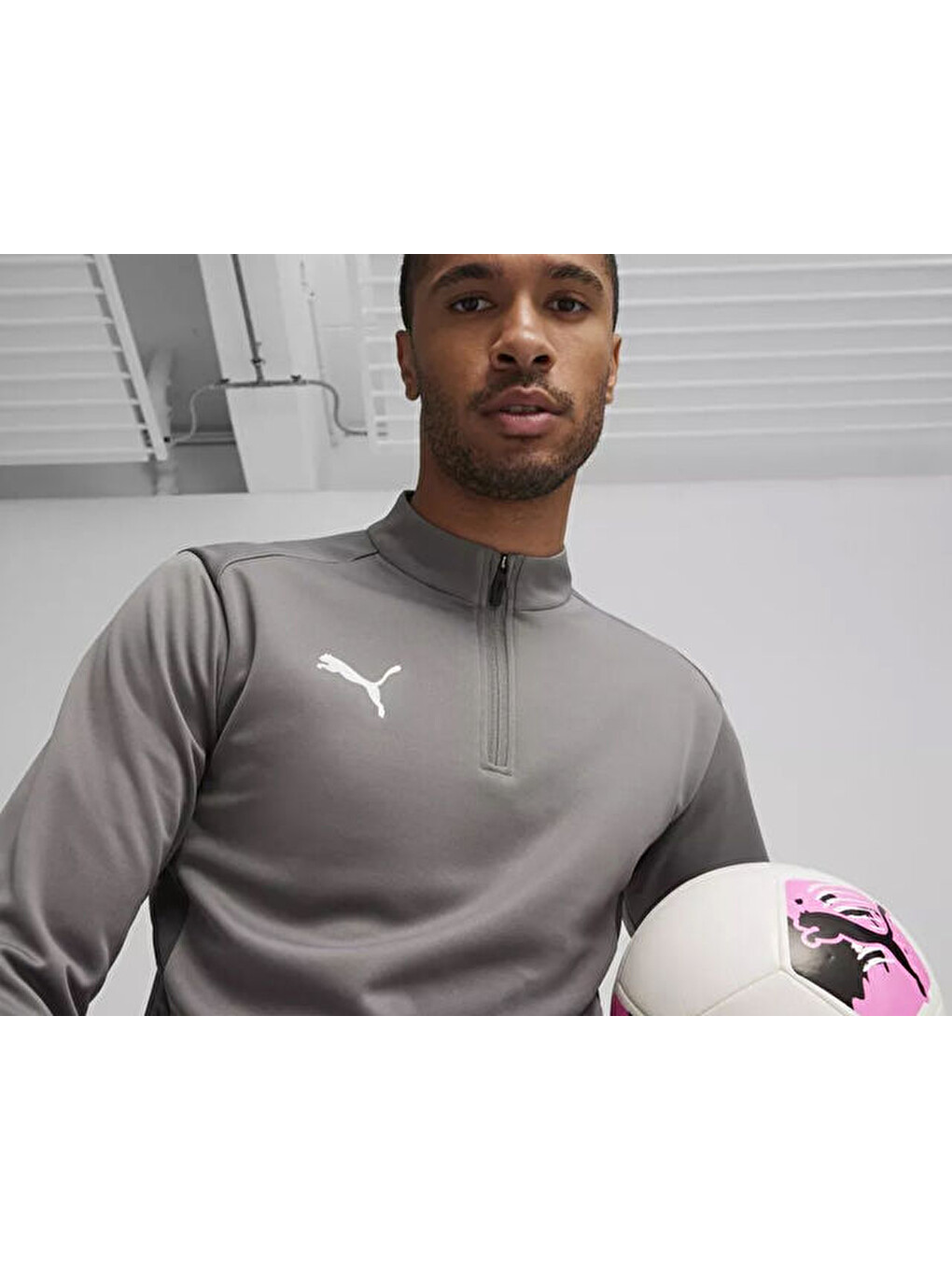 Teamgoal Training 1/4 Zip To Erkek Futbol Uzun Kollu Antrenman Tişörtü 65862913 Gri-5