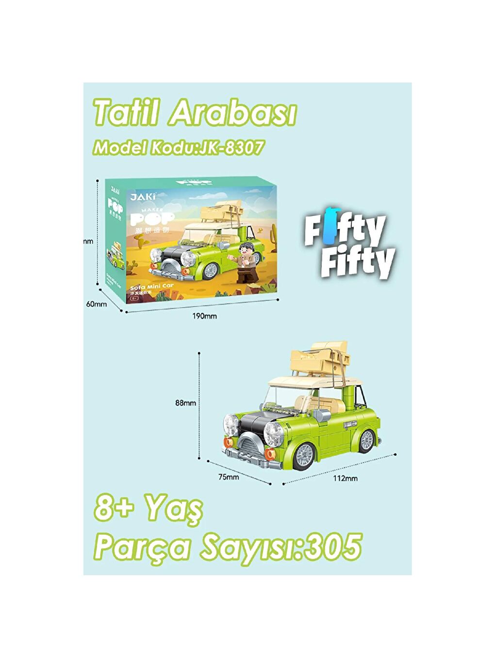 Jaki Mr. Means Classic Mini Block Lego Yapı Oyuncağı 305 Parça (JK8307)-1