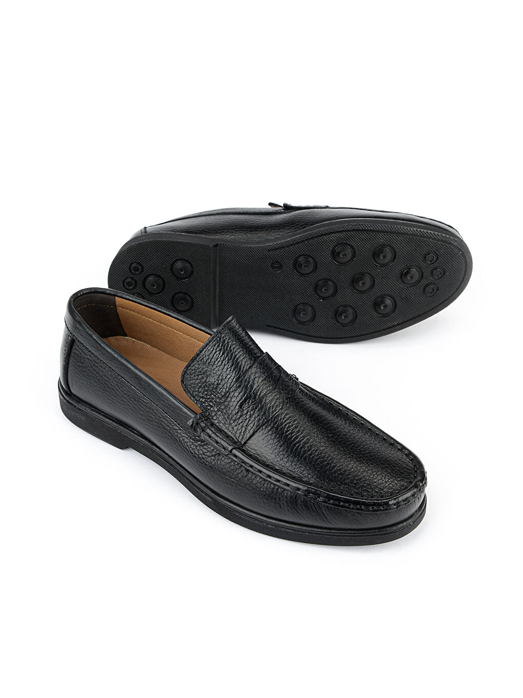 Erkek Hakiki Deri Günlük Ayakkabı 1611065Z301 Siyah-3