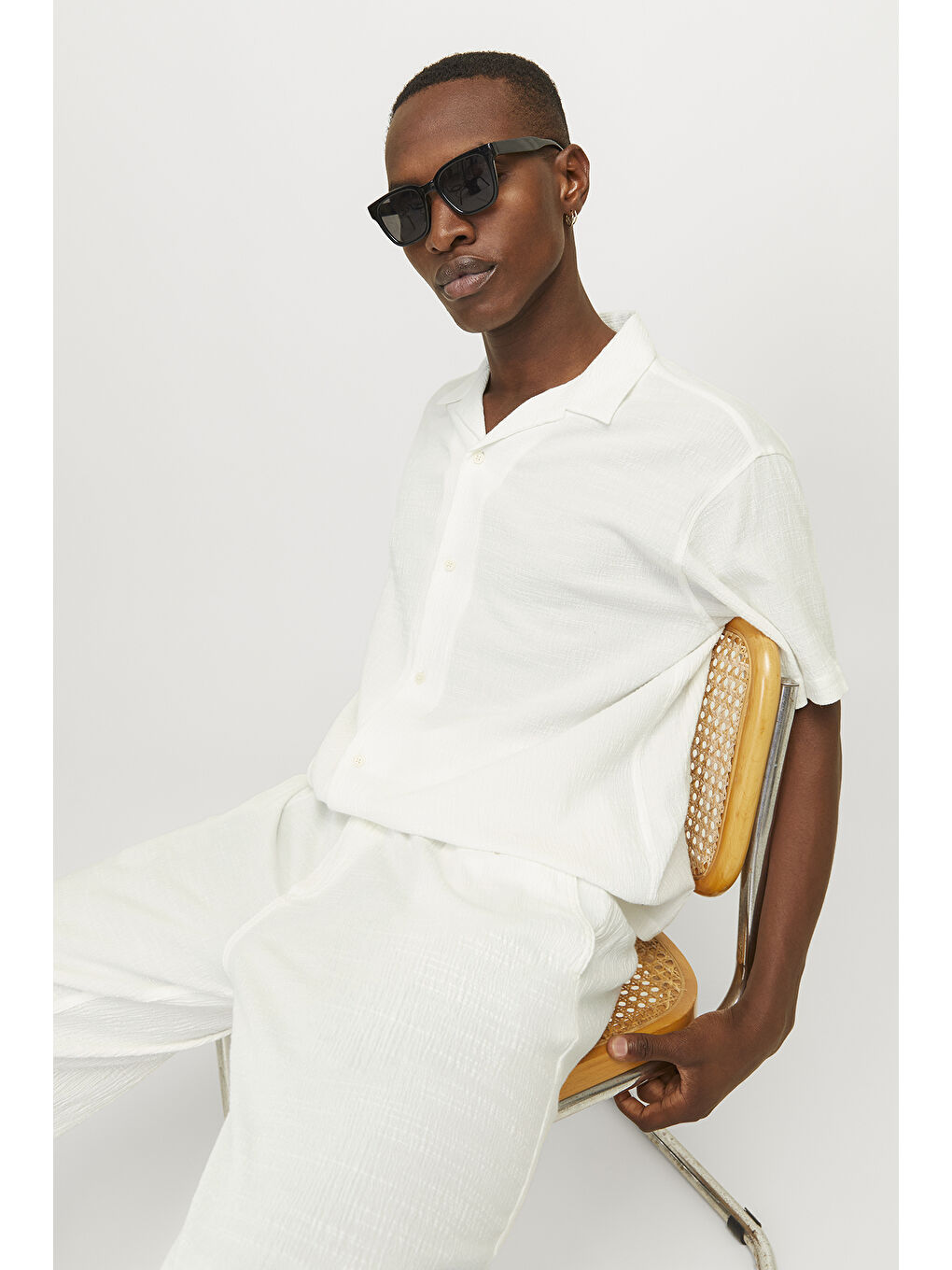 Beyaz Originals Jorluke Pamuklu Relaxed Fit Kısa Kollu Poplin %100 Pamuk Gömlek 12255781-2