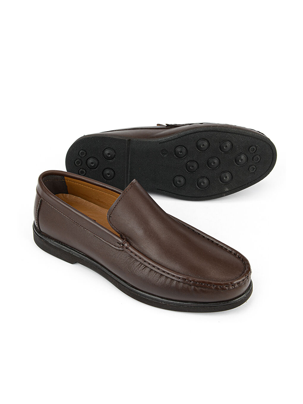 Kahverengi Erkek Hakiki Deri Günlük Ayakkabı 1611065Z302 Kahve-3