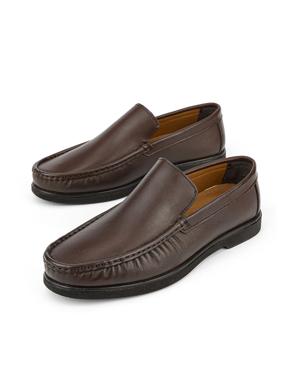 Kahverengi Erkek Hakiki Deri Günlük Ayakkabı 1611065Z302 Kahve-4