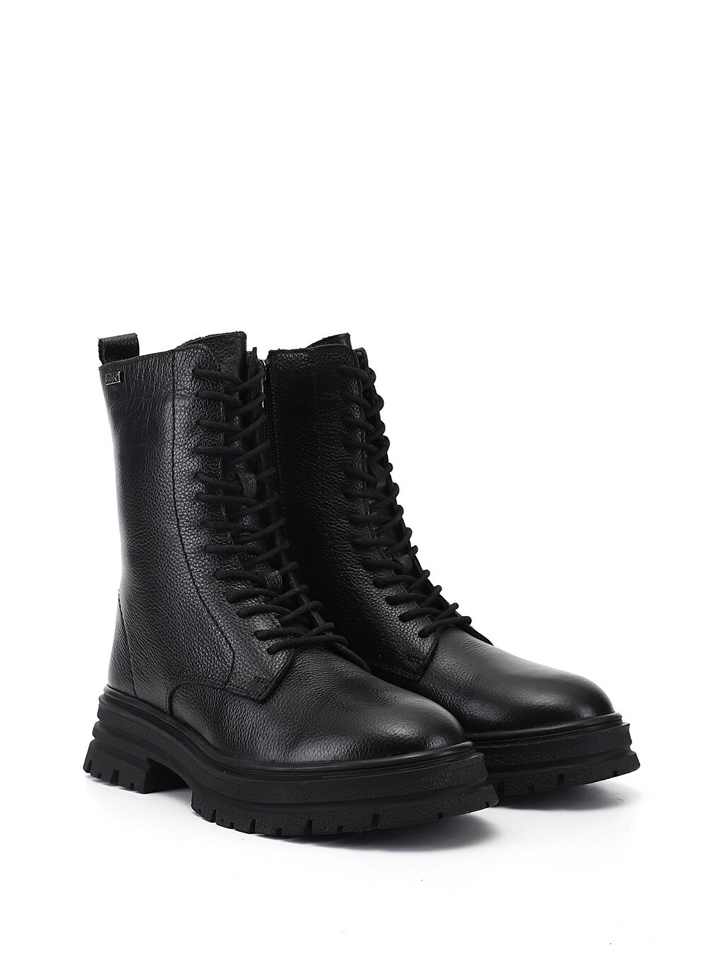 Siyah Kadın MAT SİYAH Fermuarlı Kauçuk Taban Hakiki Deri Postal Bot-2