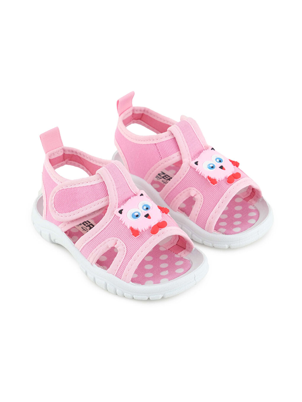 Pembe Kız Çocuk Yazlık Alt Taban PVC Rahat İç Taban Terk Cırt Cırtlı Ayarlanabilir Günlük Sandalet-2