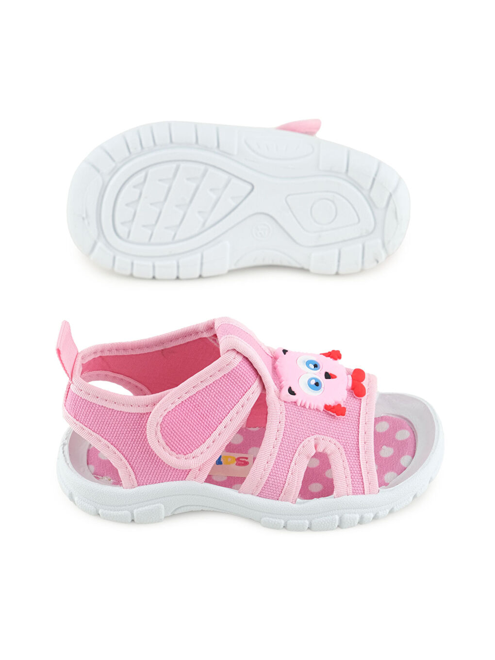 Pembe Kız Çocuk Yazlık Alt Taban PVC Rahat İç Taban Terk Cırt Cırtlı Ayarlanabilir Günlük Sandalet-4