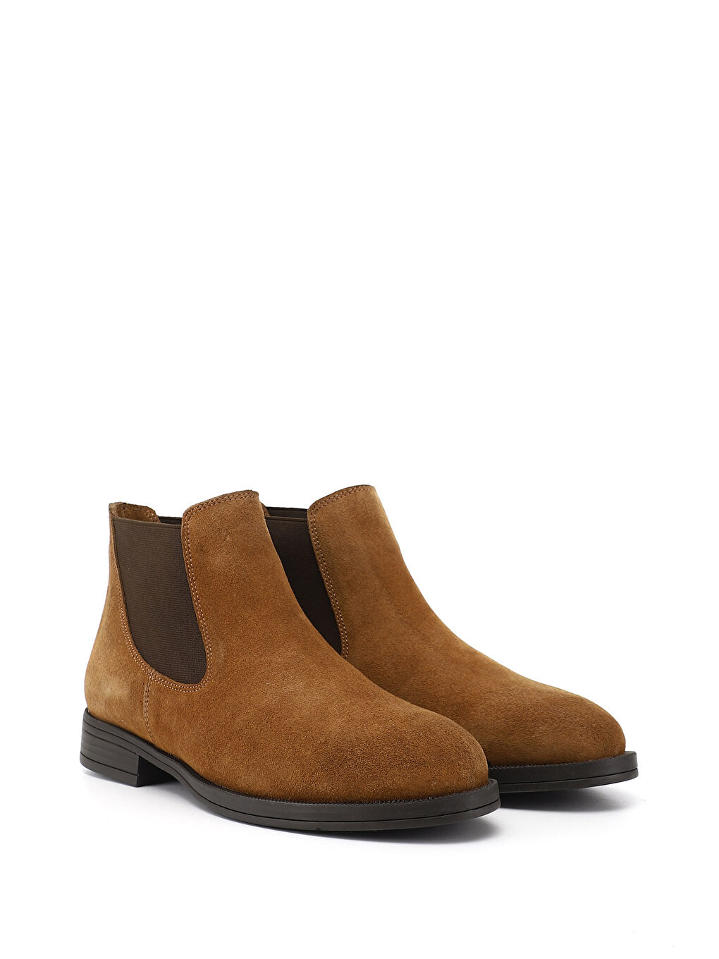 Kahverengi Kadın KAHVERENGİ-TABA Topuklu Hakiki Deri Chelsea Bot-1