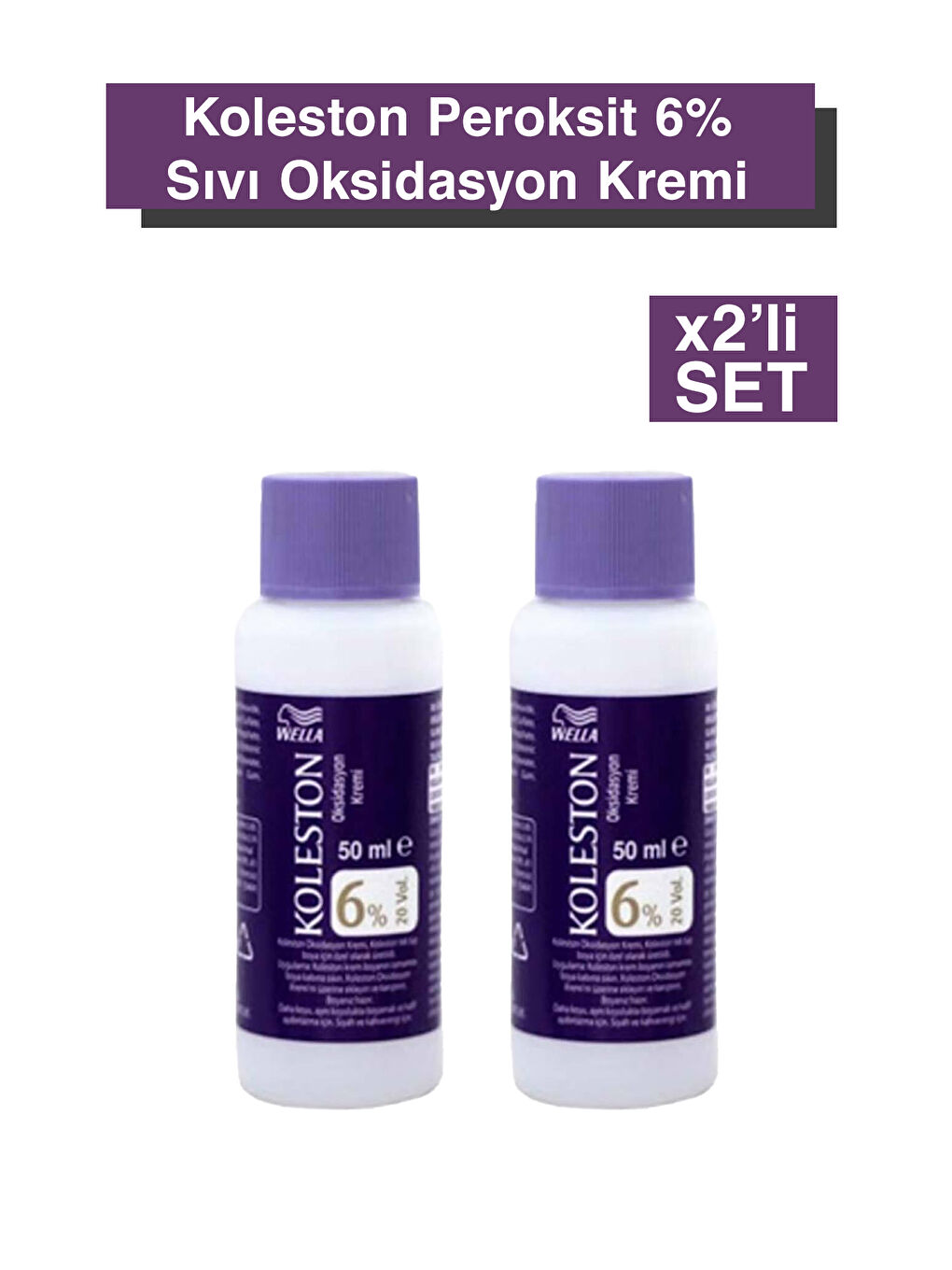 Wella Renksiz Koleston Peroksit 6% Sıvı Oksidasyon Kremi 2x'li set