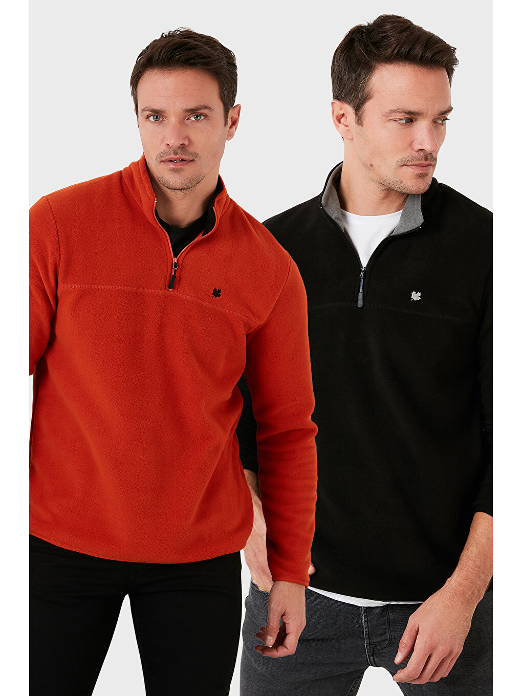 Turuncu Slim Fit Anti-Pilling Tüylenme Yapmayan Şardonlu Soğuk Geçirmez 2'li Paket Polar 5906001S2