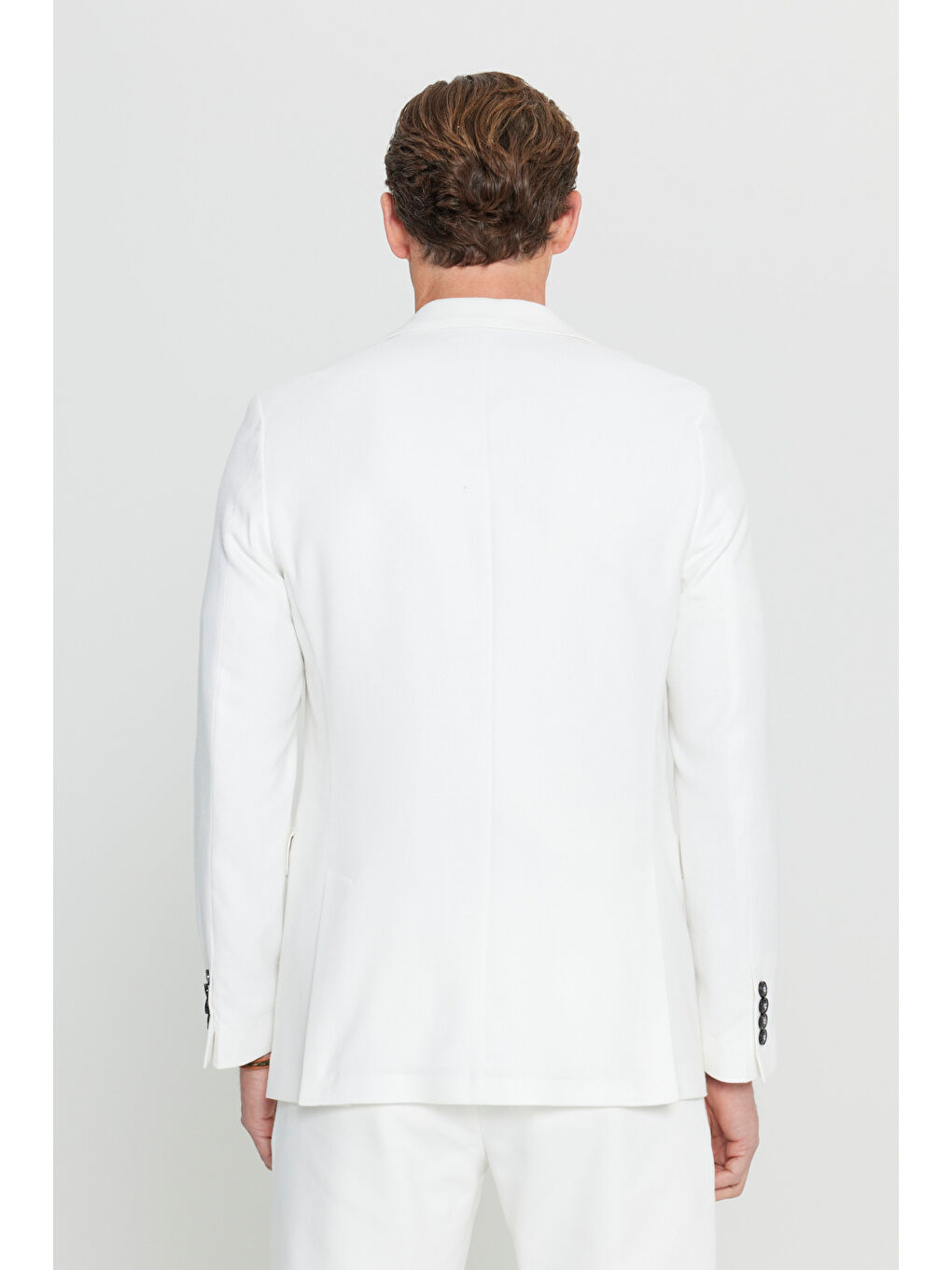 Erkek Ekru Slim Fit Dar Kesim Kırlangıç Yaka Kapak Cepli Blazer Ceket-7