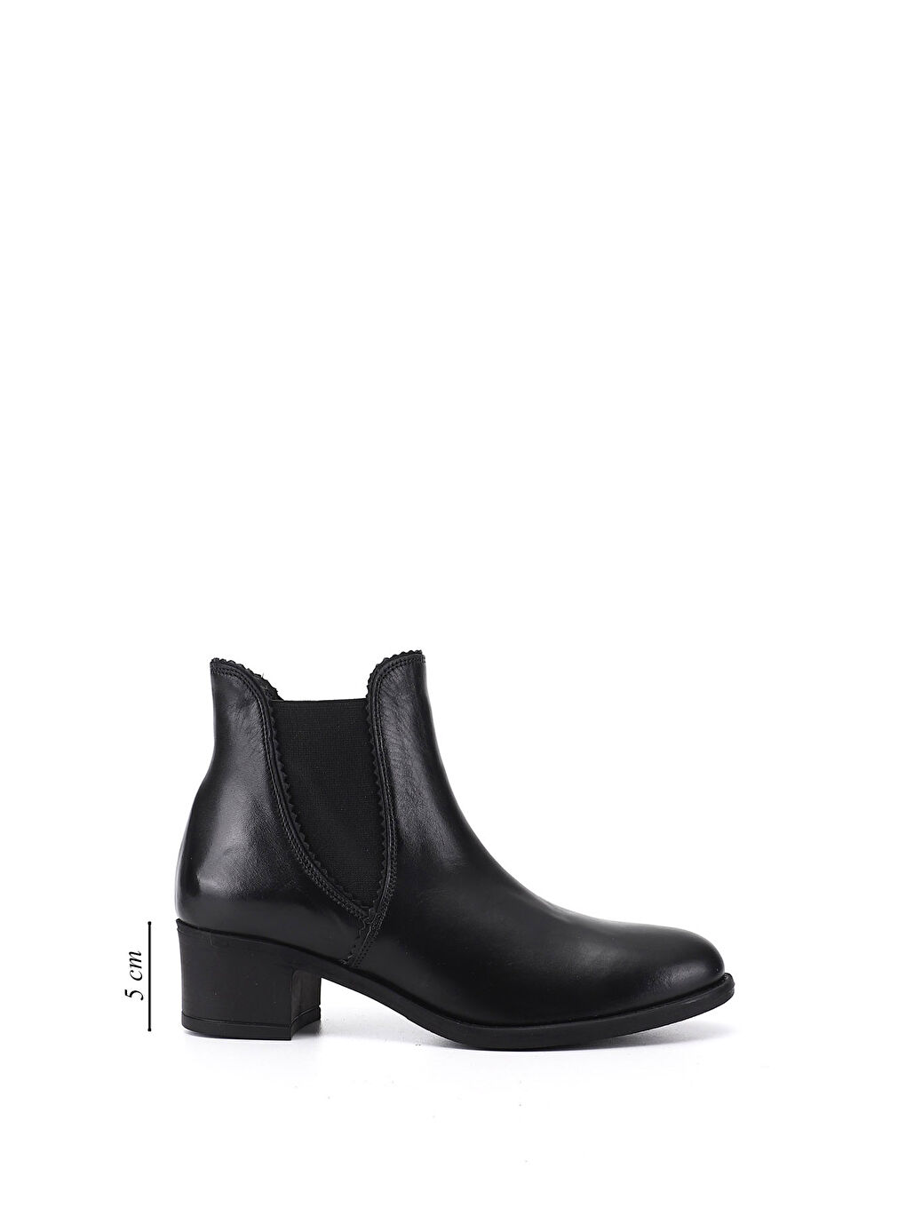 Siyah Kadın SİYAH Kauçuk Taban Hakiki Deri Chelsea Bot-1