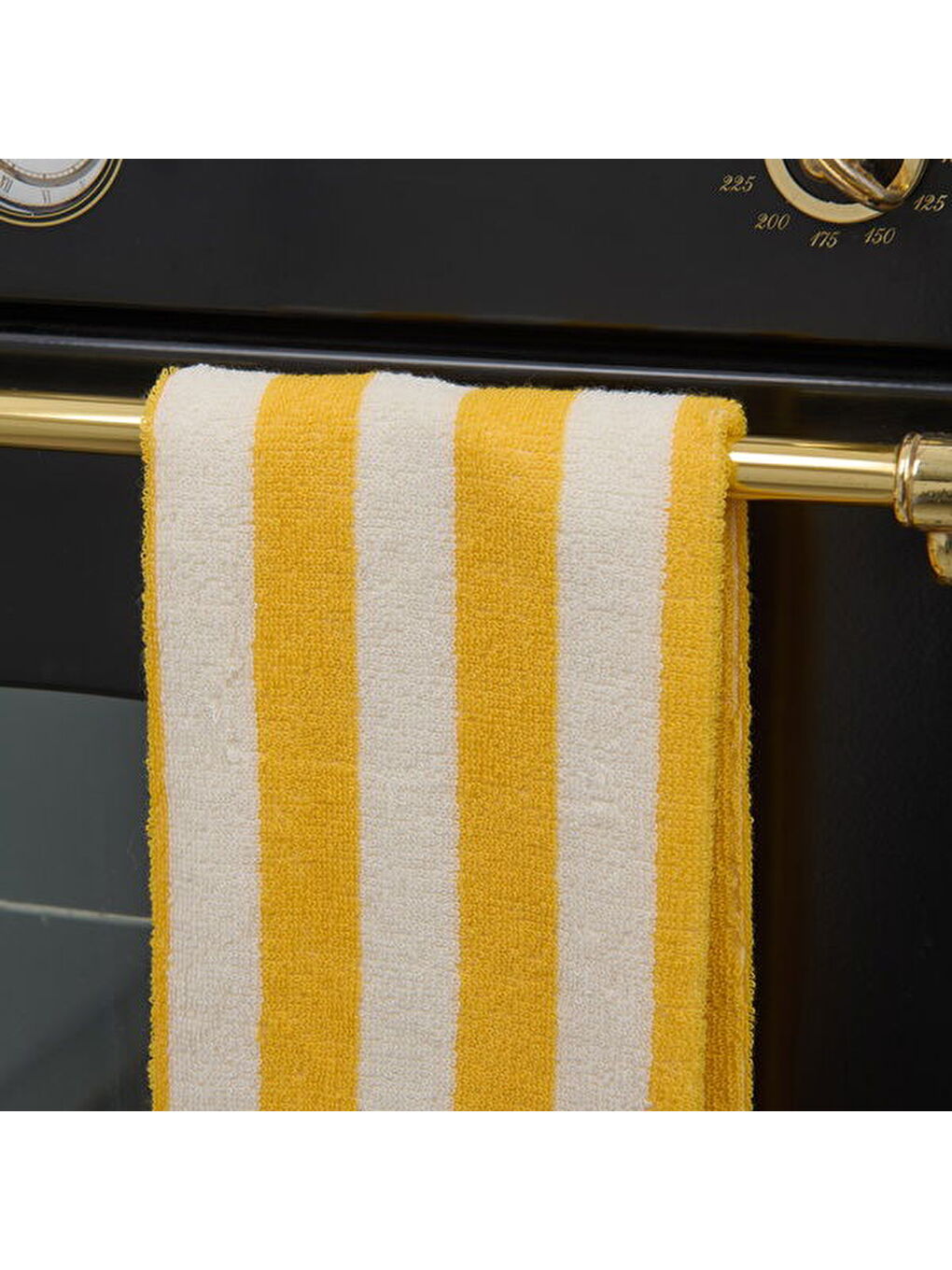 Lila Soft Stribet Mutfak Havlusu - Ekru / Sarı - 40x66 cm-1