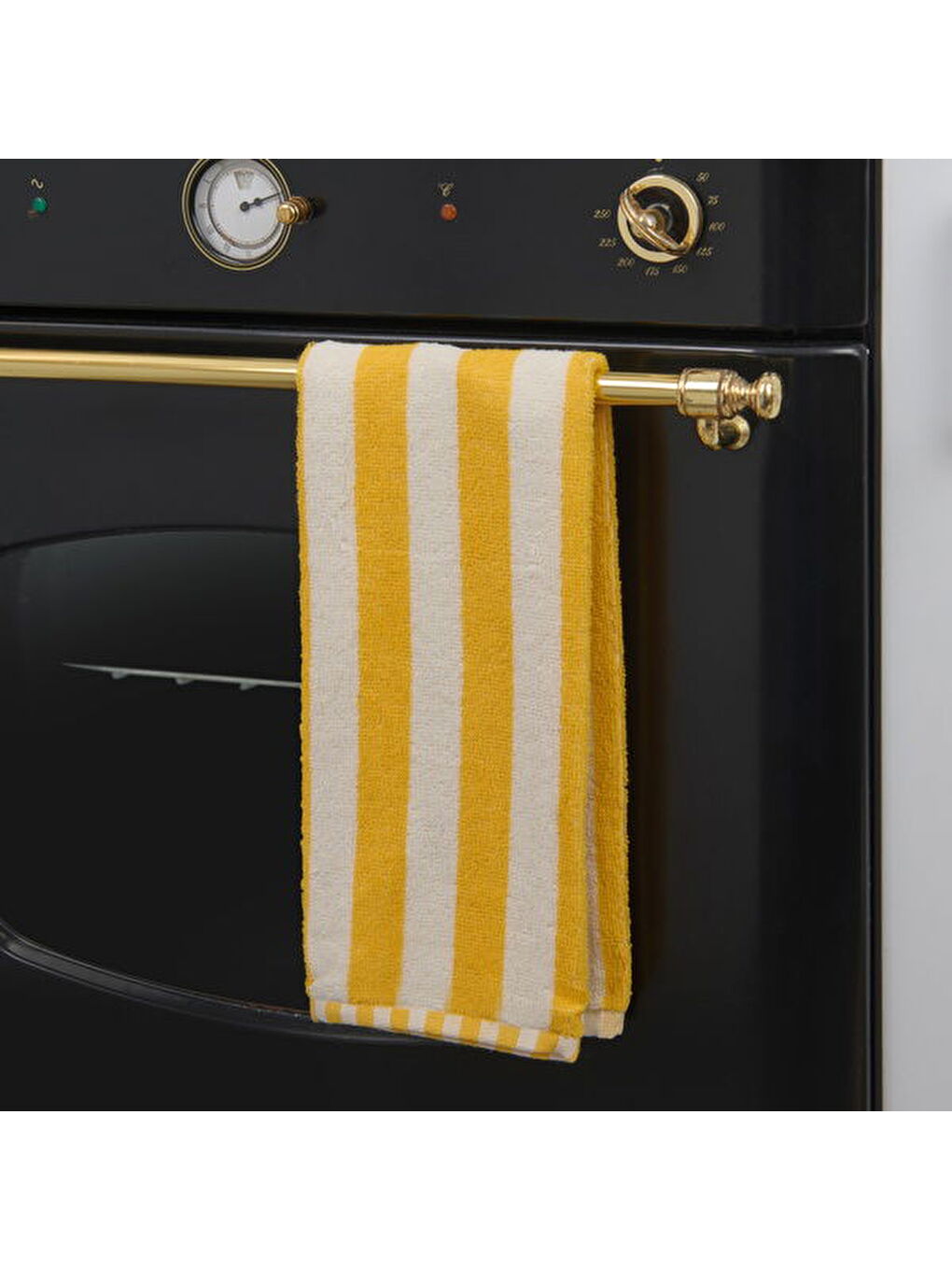 Lila Soft Stribet Mutfak Havlusu - Ekru / Sarı - 40x66 cm-2