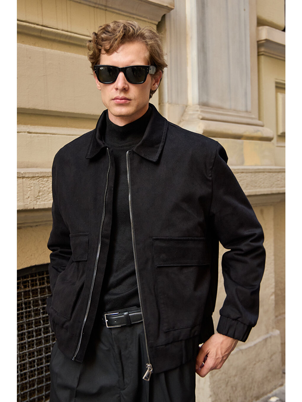 Erkek Pamuklu Mont %100 Pamuk Ceket Siyah-2