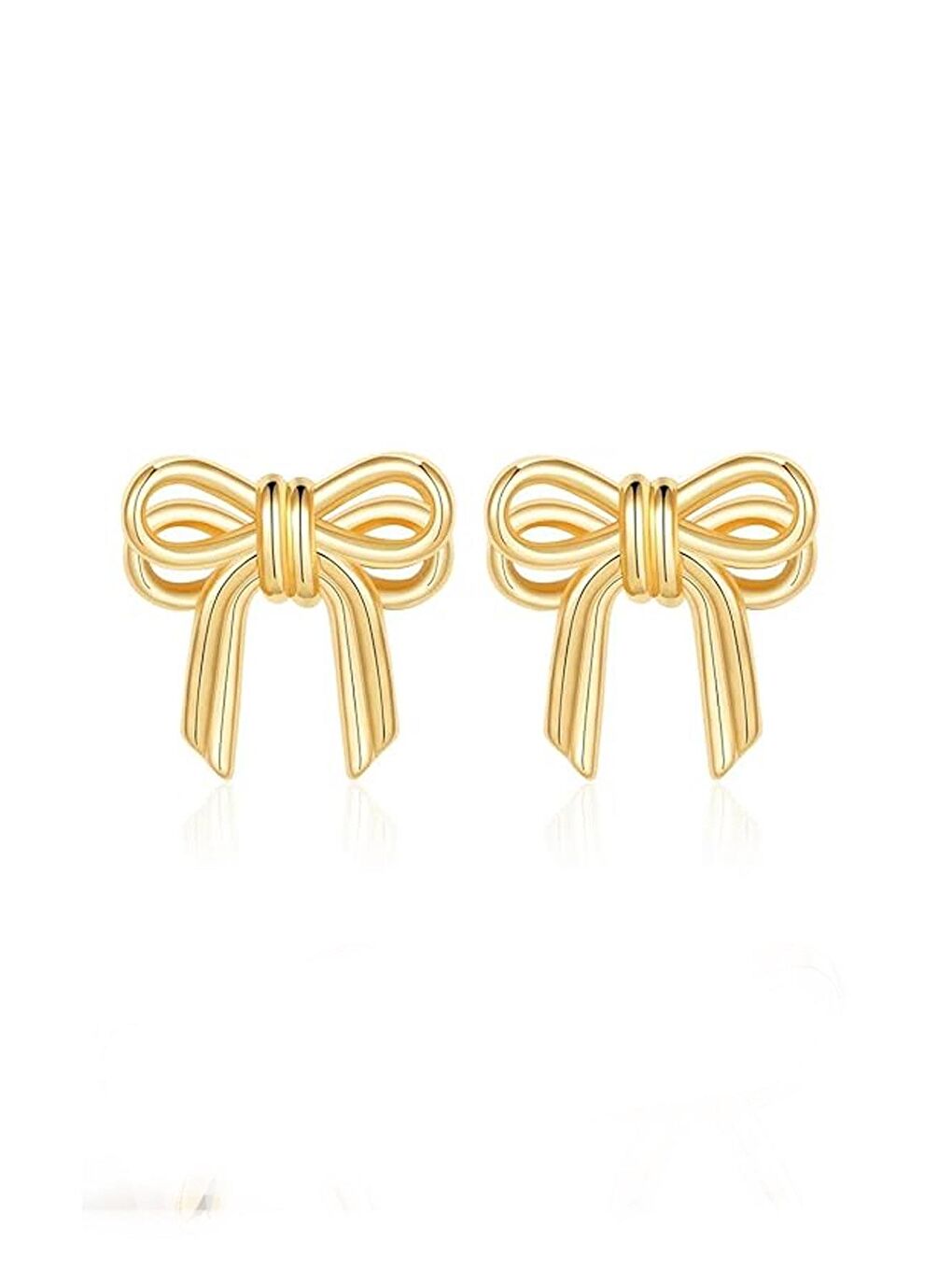 Sarı Altın Renk Kurdele Figürlü Çelik Küpe-1